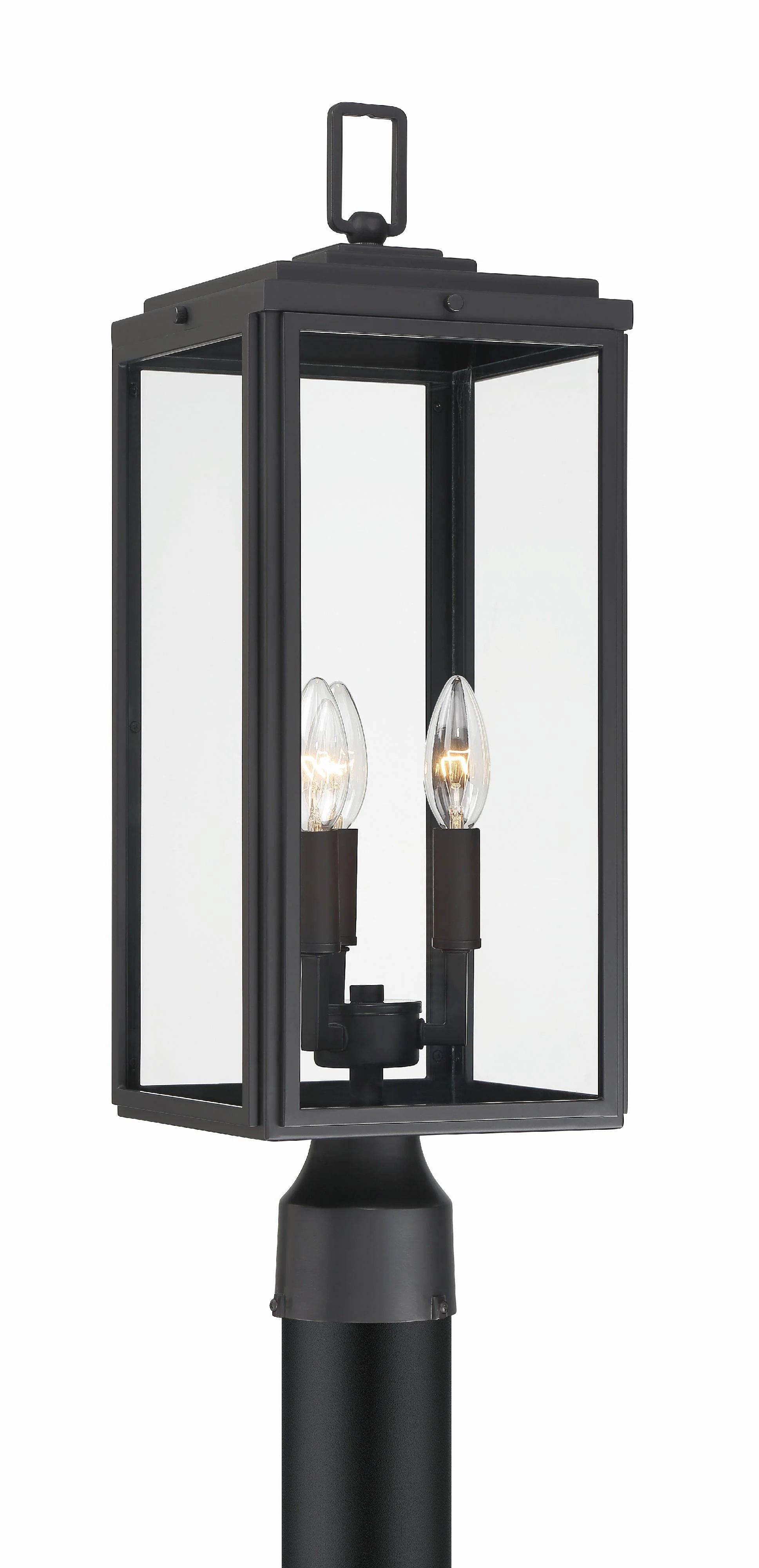 Crystorama Byron 7.5'' Matte Black Outdoor Post - Image 2