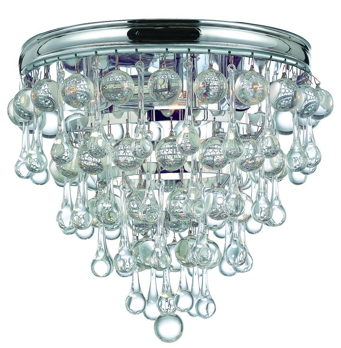 Crystorama Calypso 10.5'' Crystal Teardrop Polished Chrome Flush Mount