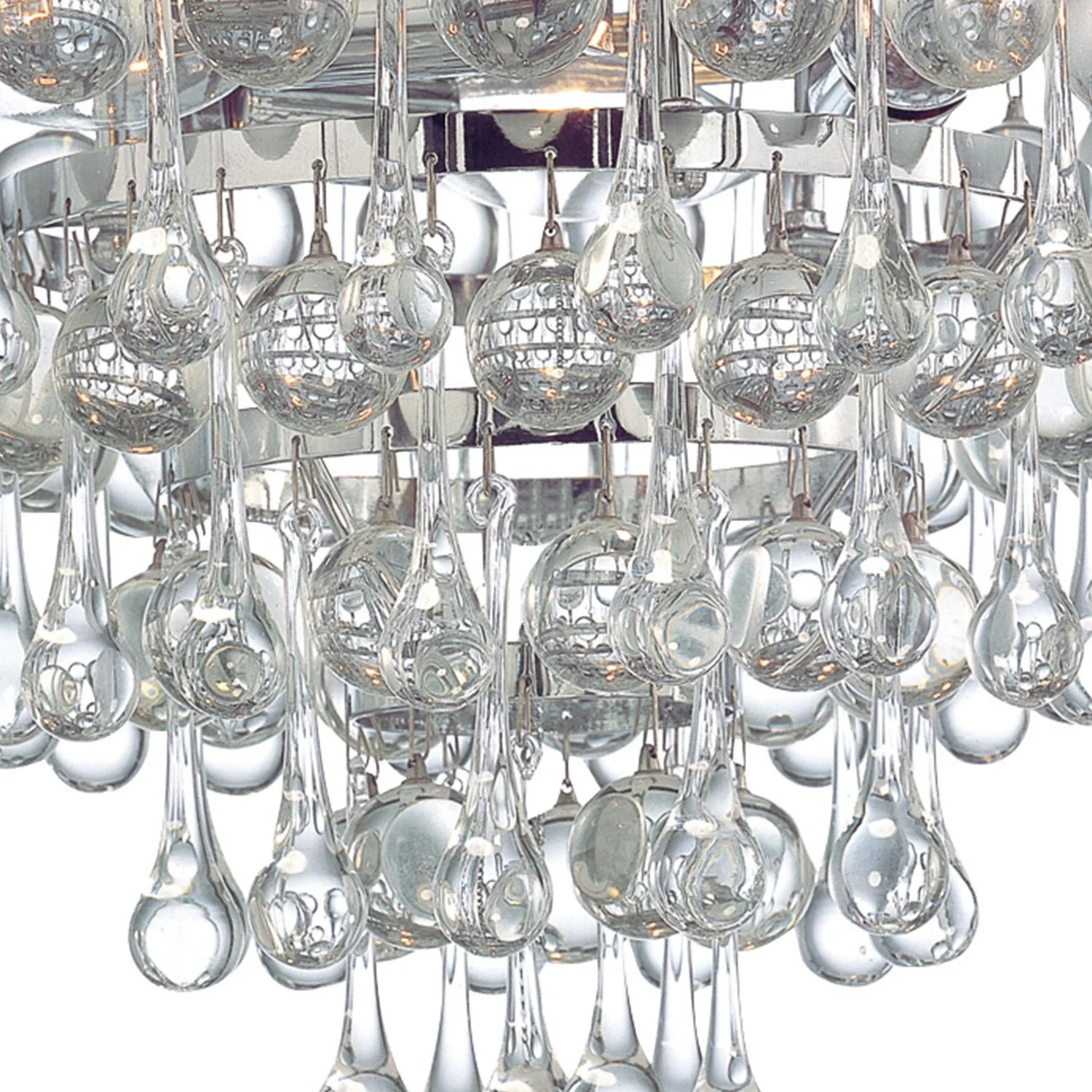 Crystorama Calypso 10.5'' Crystal Teardrop Polished Chrome Flush Mount - Image 2