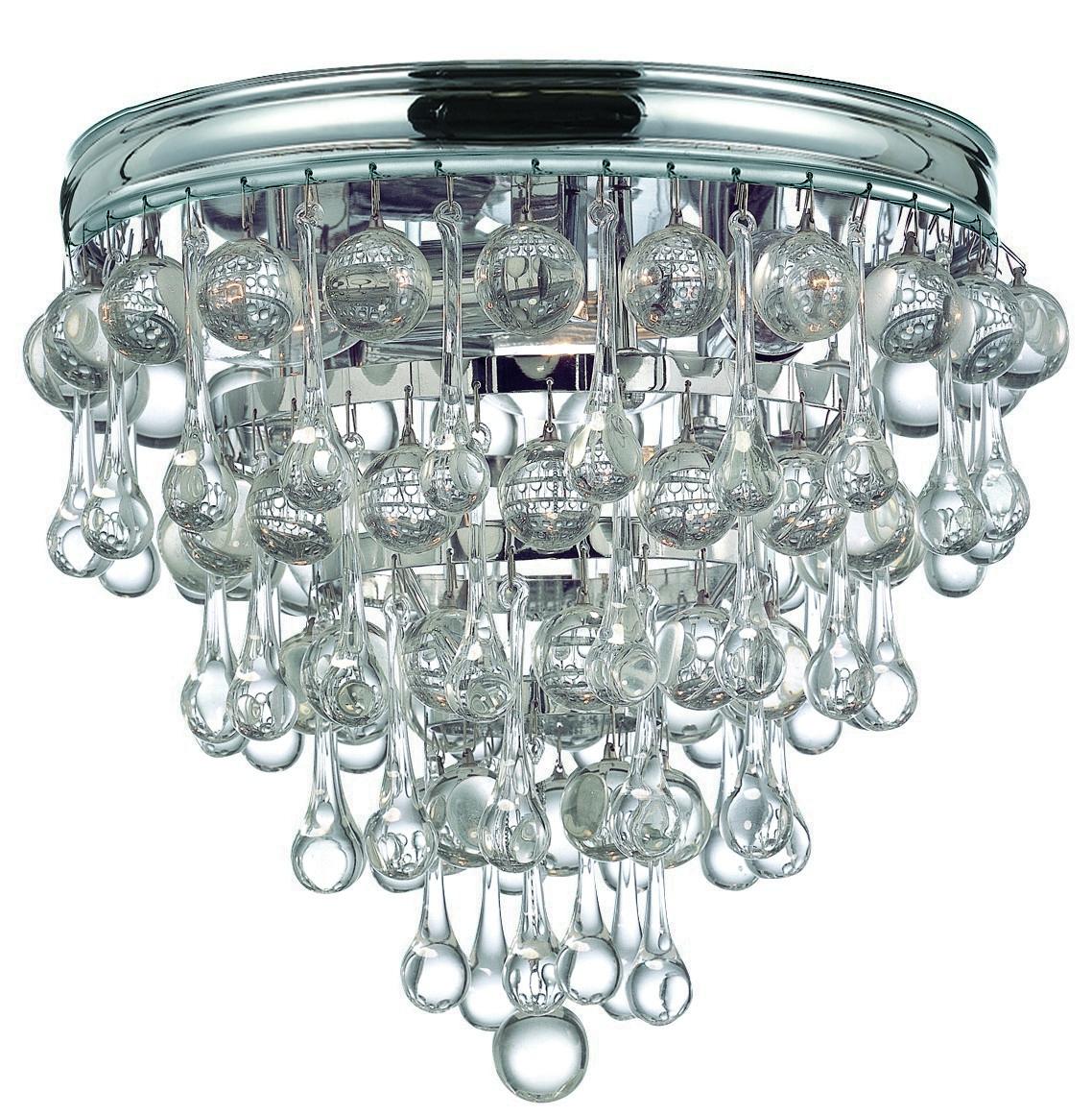 Crystorama Calypso 10.5'' Crystal Teardrop Polished Chrome Flush Mount - Image 3