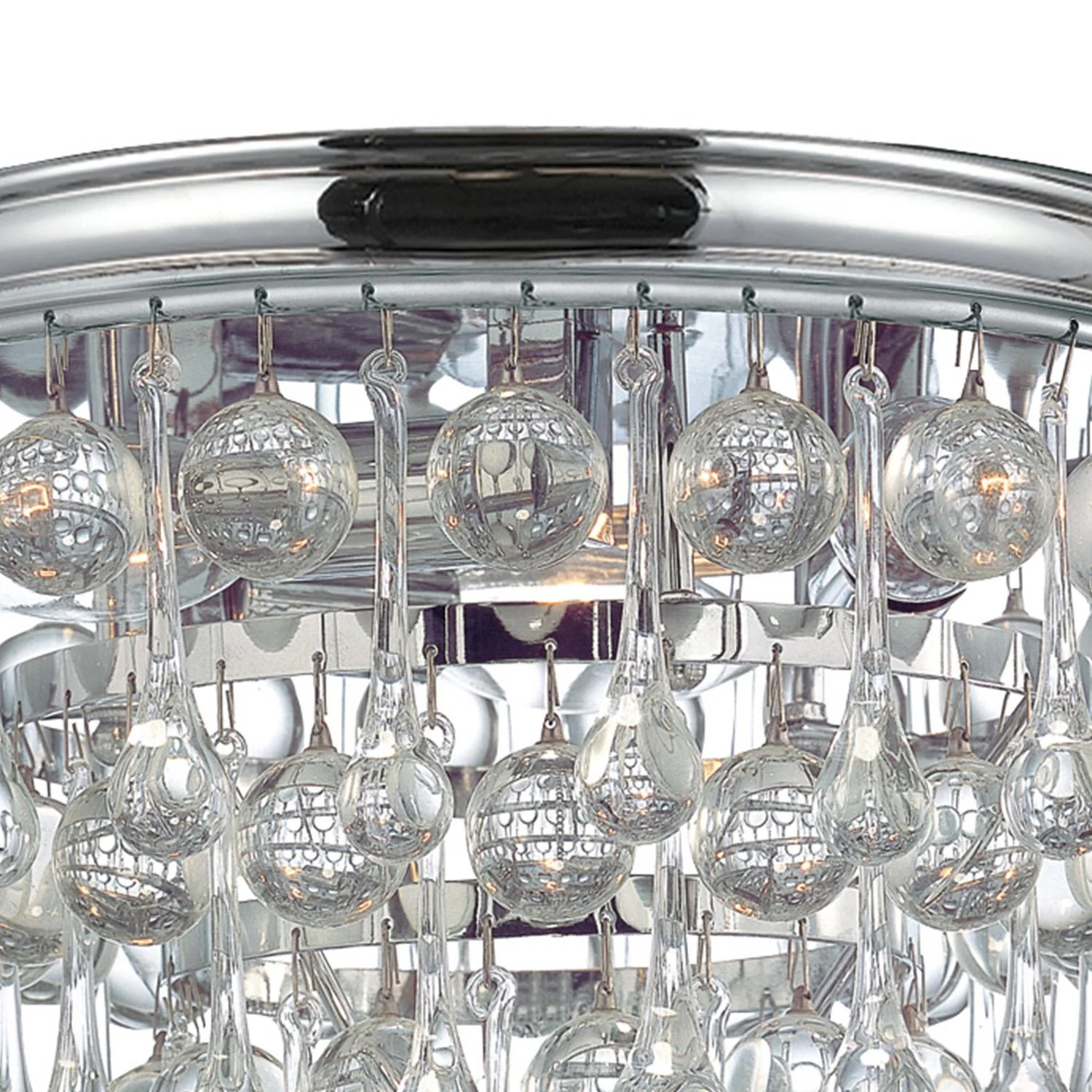 Crystorama Calypso 10.5'' Crystal Teardrop Polished Chrome Flush Mount - Image 4