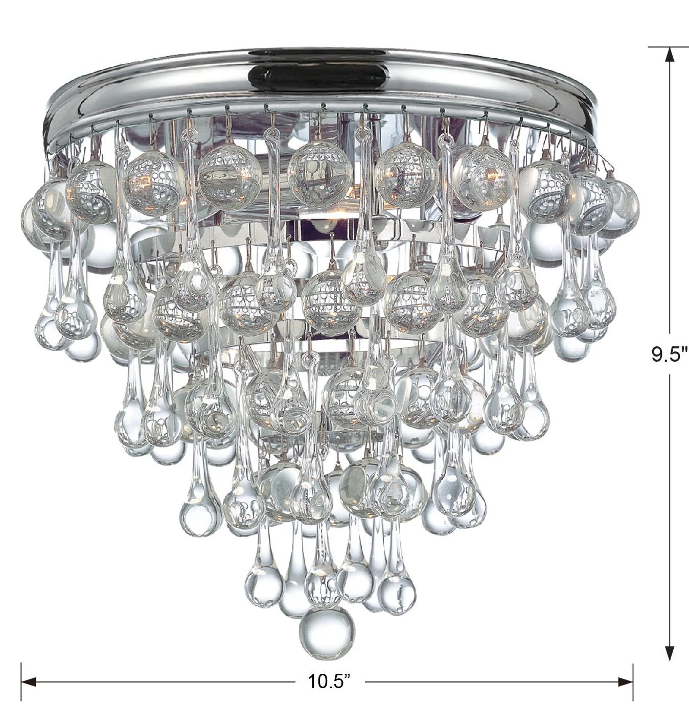 Crystorama Calypso 10.5'' Crystal Teardrop Polished Chrome Flush Mount - Image 5