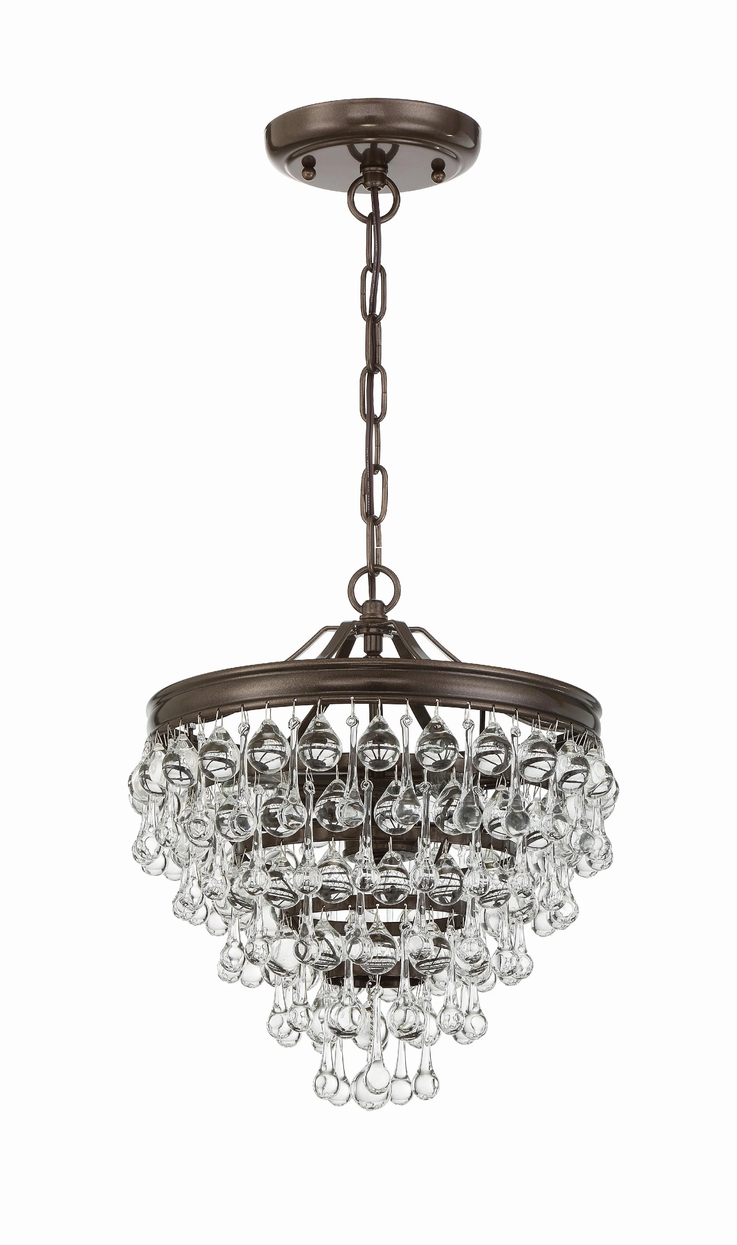 Crystorama Calypso 13'' Crystal Teardrop Vibrant Bronze Chandelier - Image 3