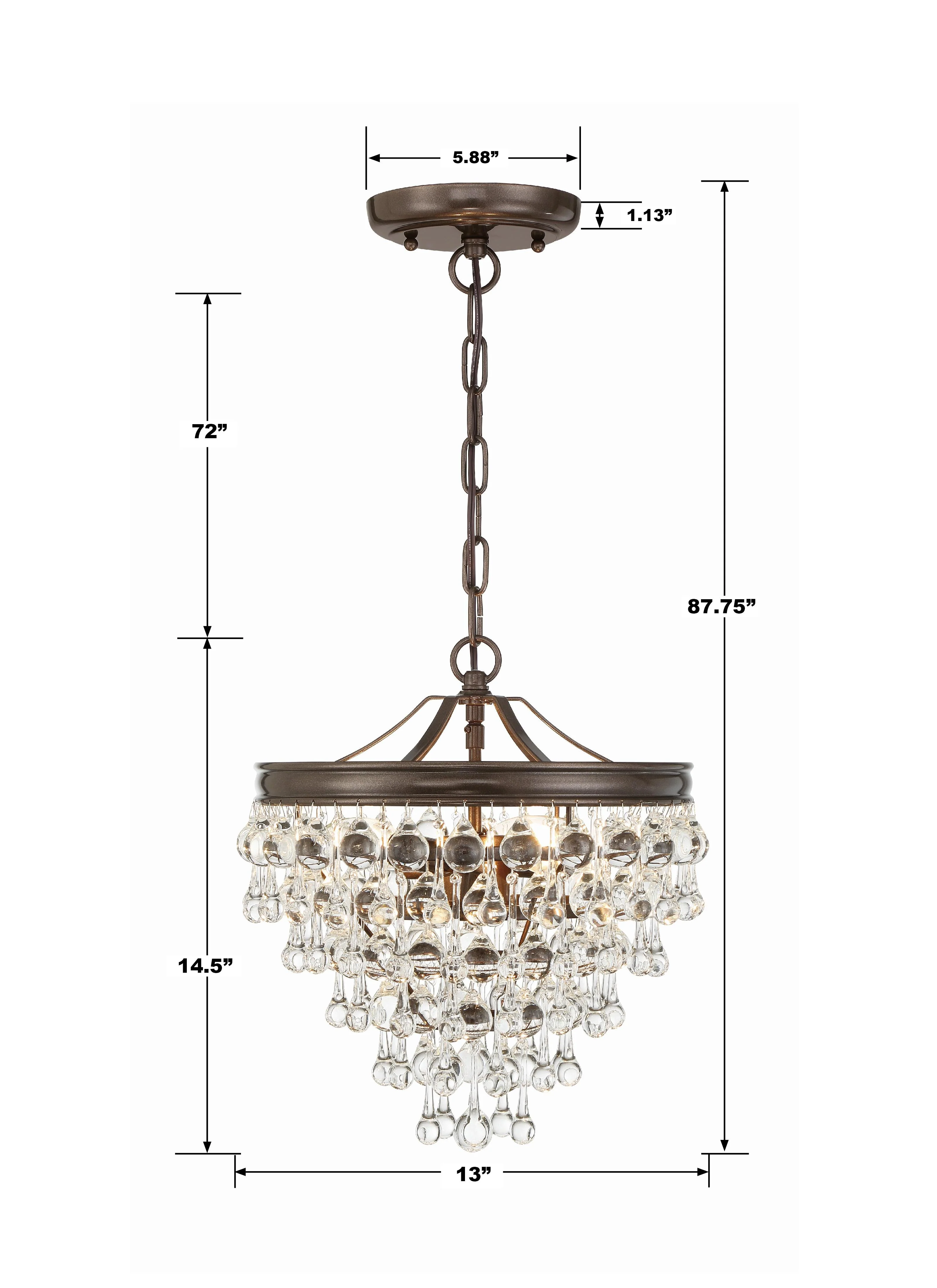 Crystorama Calypso 13'' Crystal Teardrop Vibrant Bronze Chandelier - Image 8