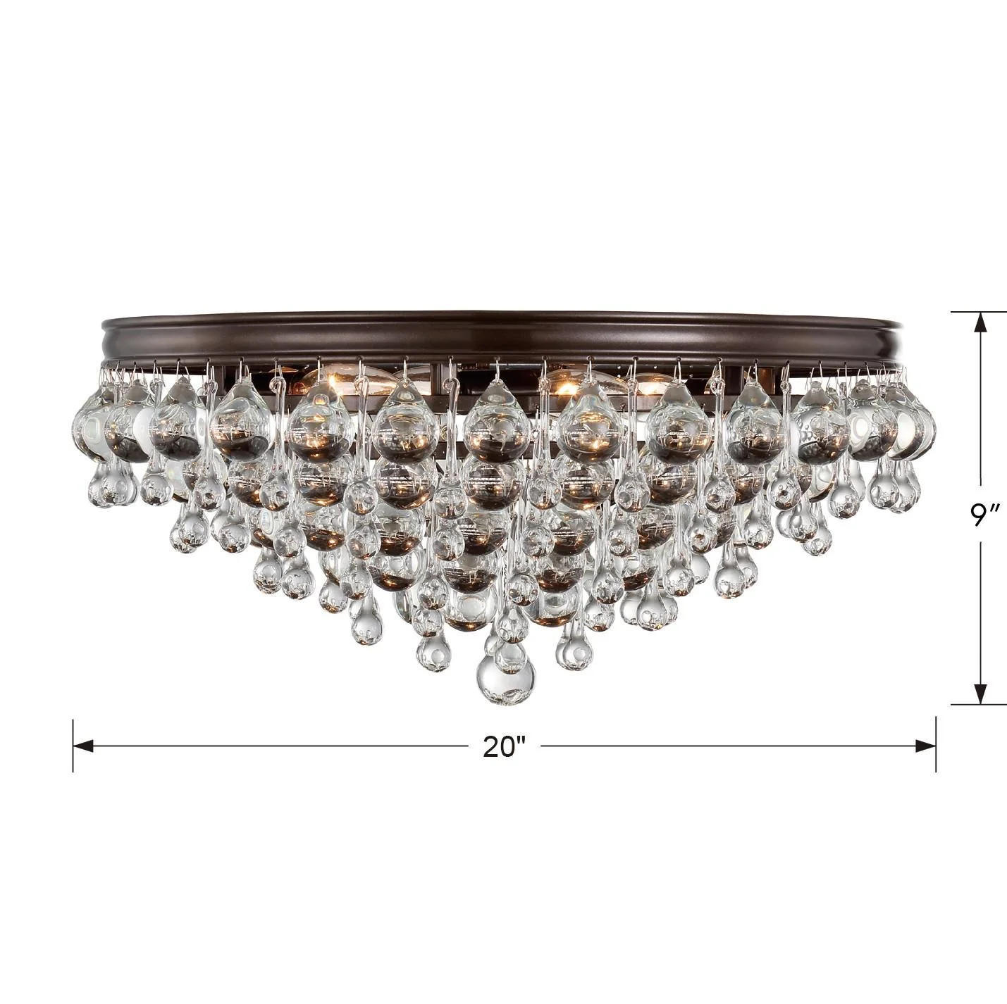 Crystorama Calypso 20'' Crystal Teardrop Vibrant Bronze Flush Mount - Image 2