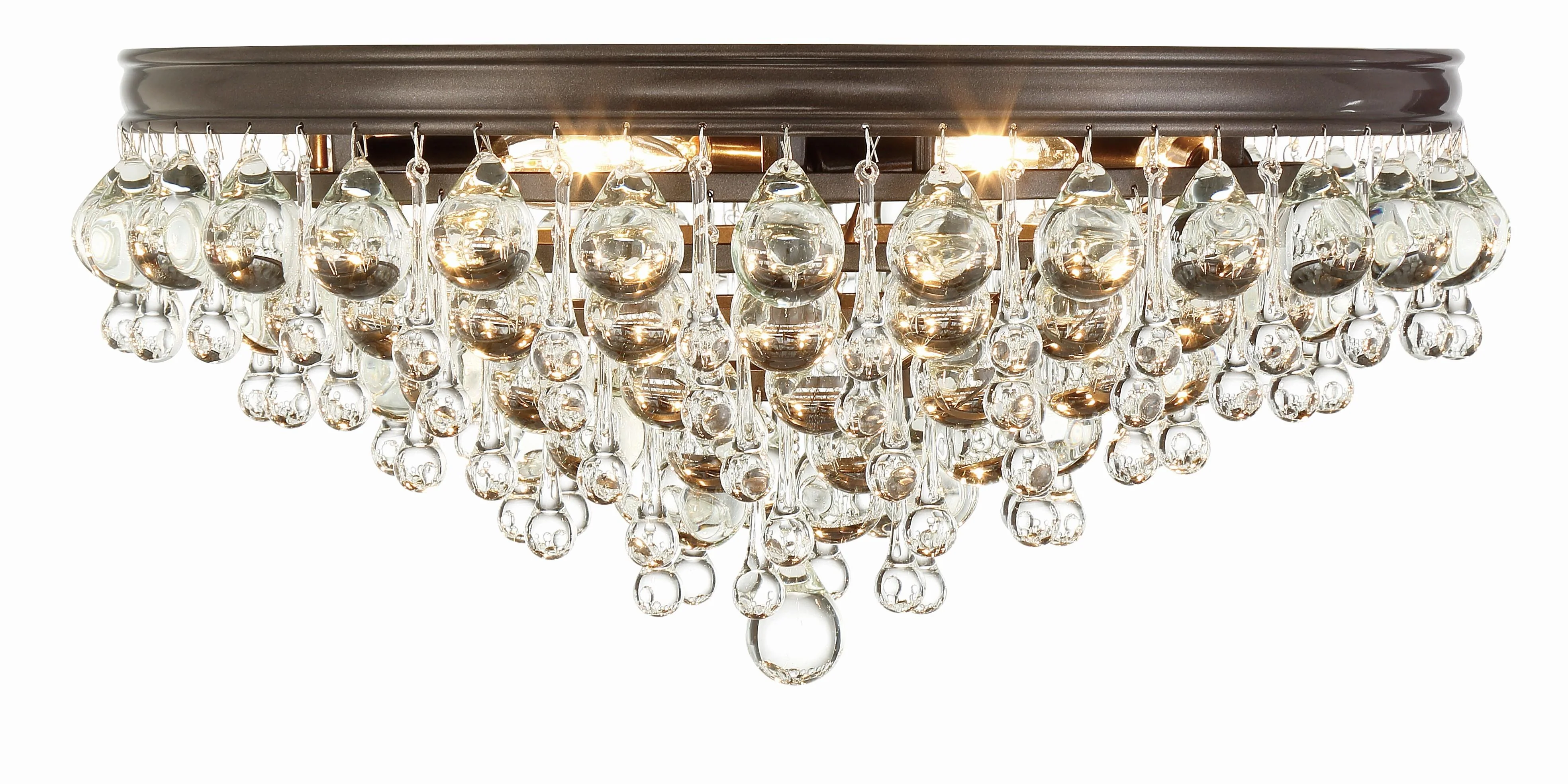 Crystorama Calypso 20'' Crystal Teardrop Vibrant Bronze Flush Mount - Image 3