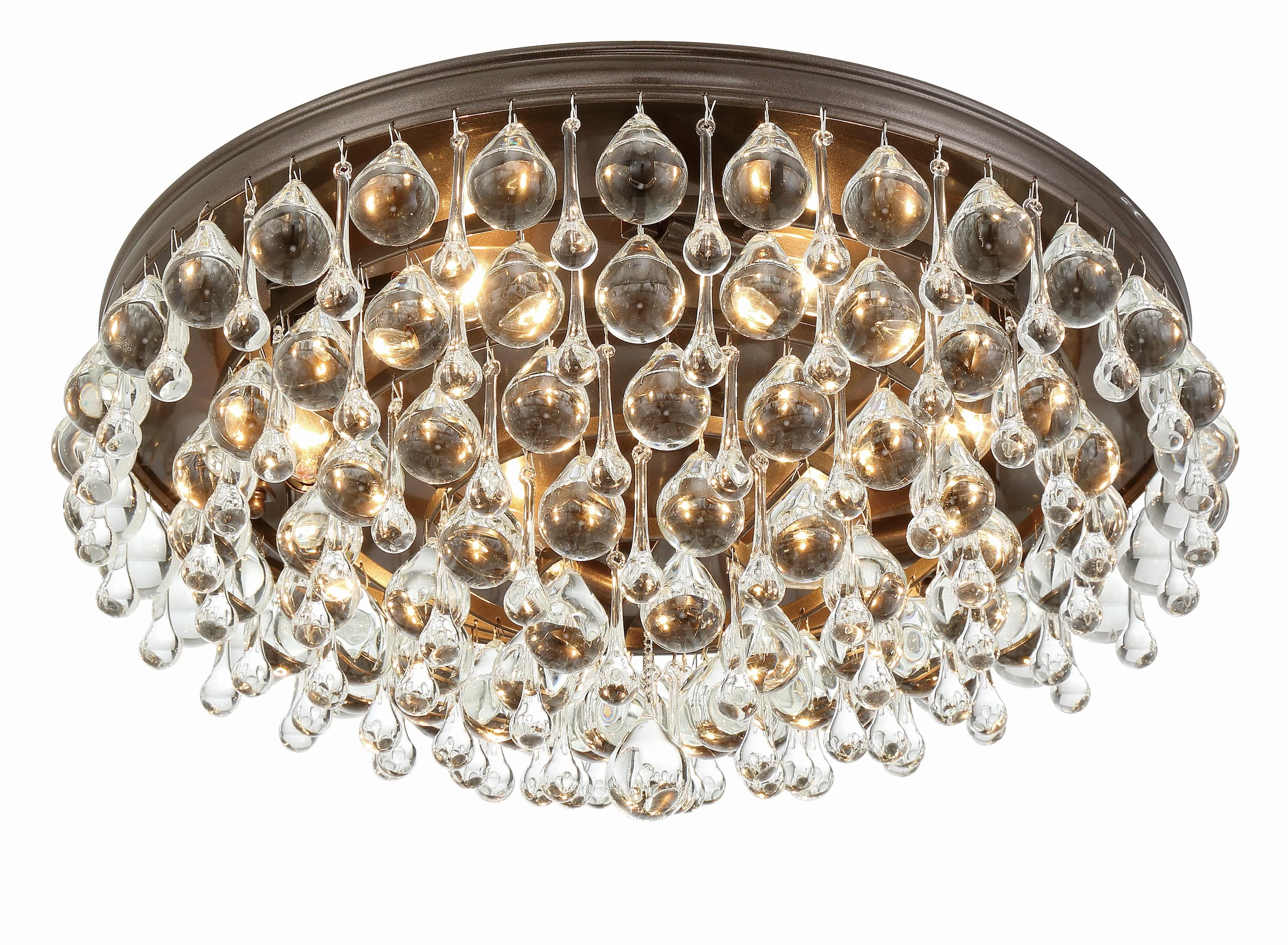 Crystorama Calypso 20'' Crystal Teardrop Vibrant Bronze Flush Mount - Image 4
