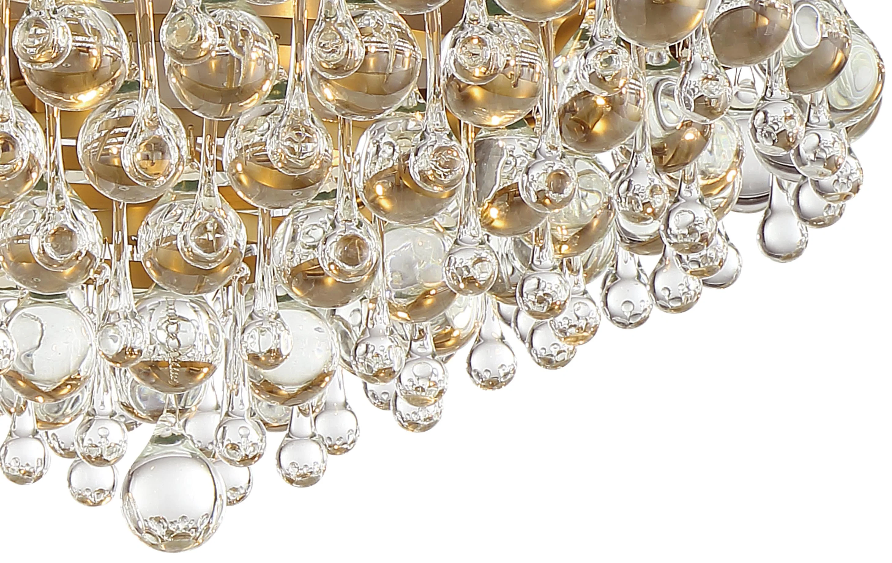 Crystorama Calypso 20'' Crystal Teardrop Vibrant Gold Flush Mount - Image 4