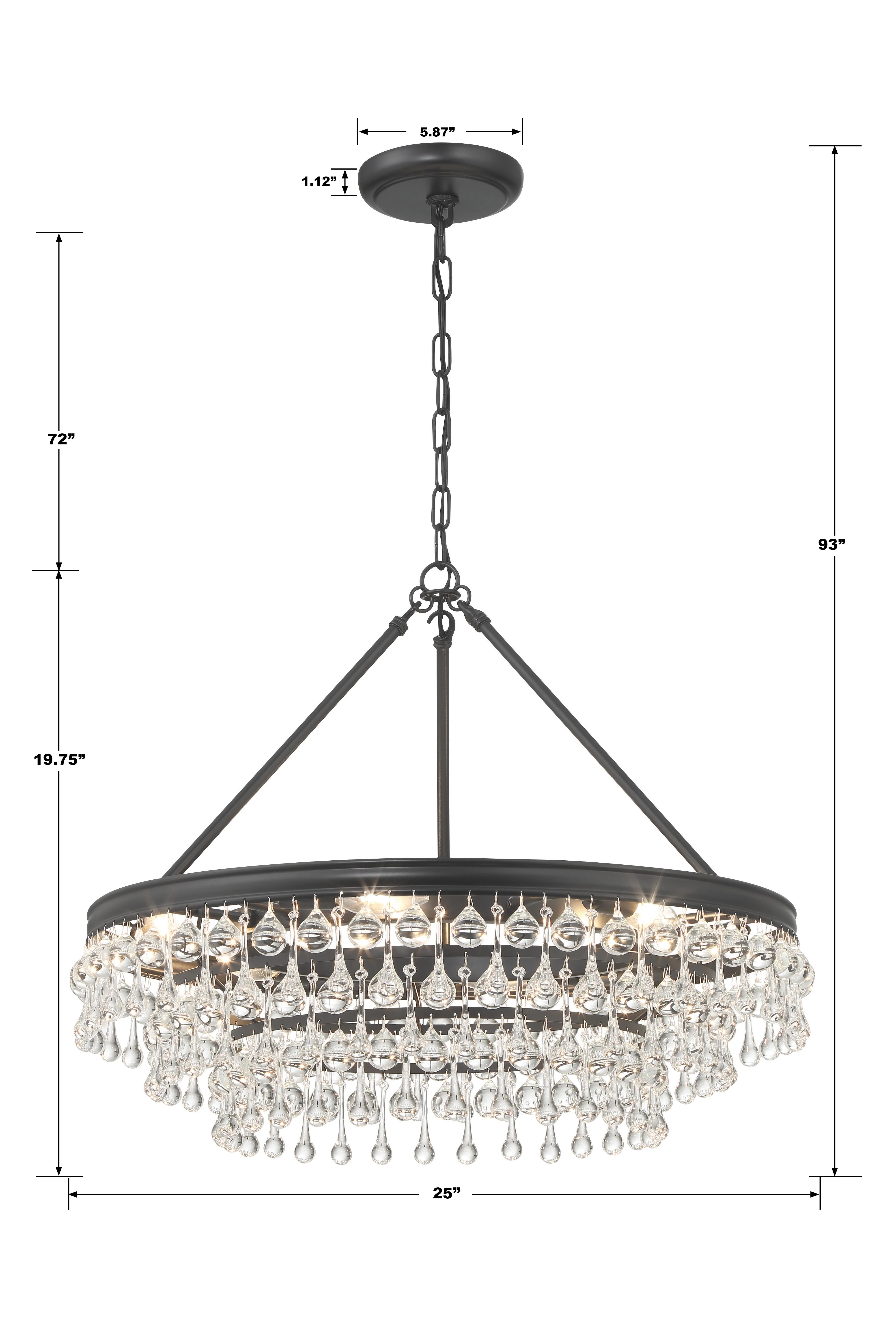 Crystorama Calypso 25'' Crystal Teardrop Matte Black Chandelier - Image 7