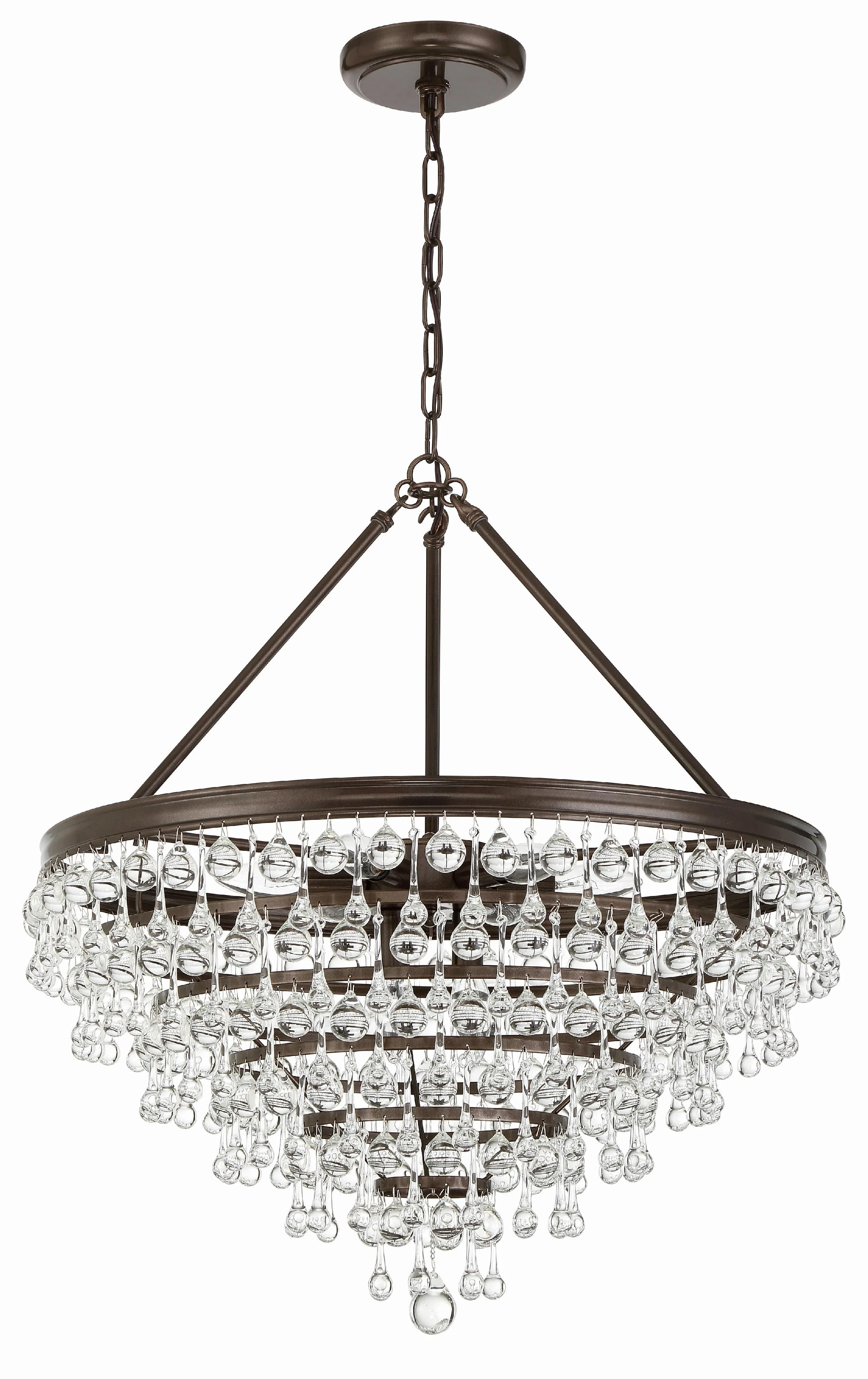 Crystorama Calypso 25'' Crystal Teardrop Vibrant Bronze Chandelier - Image 4