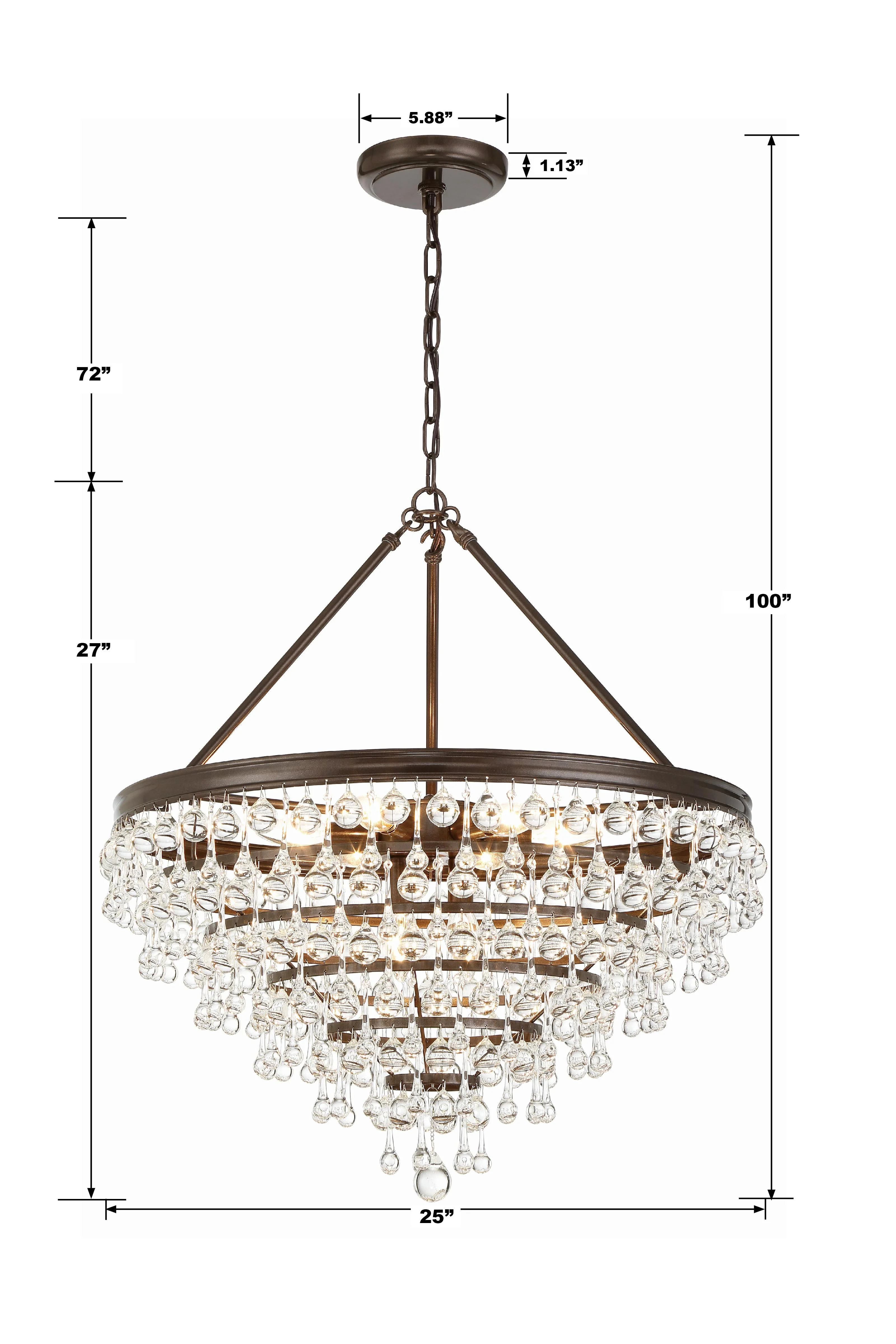 Crystorama Calypso 25'' Crystal Teardrop Vibrant Bronze Chandelier - Image 5