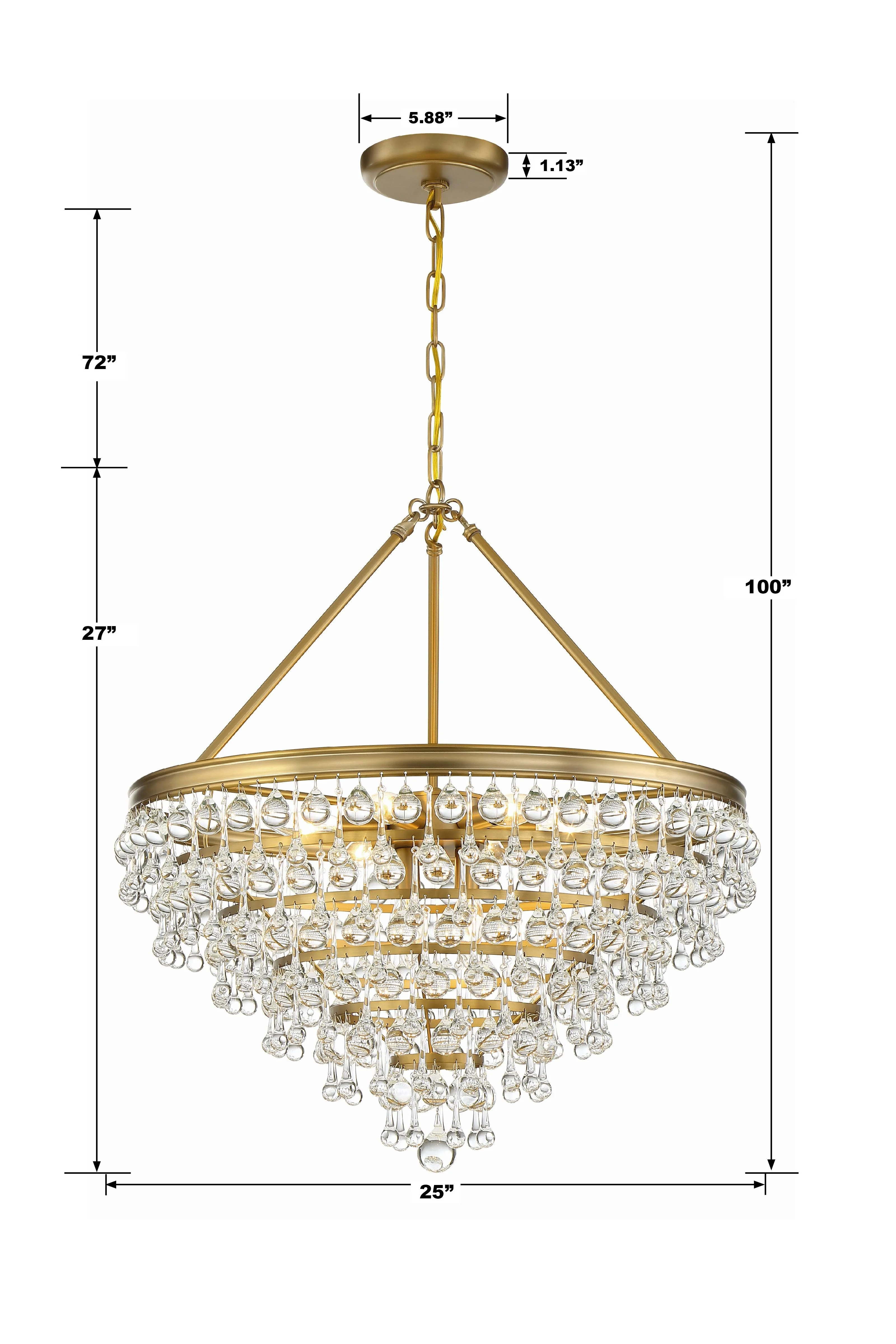 Crystorama Calypso 25'' Crystal Teardrop Vibrant Gold Chandelier - Image 5