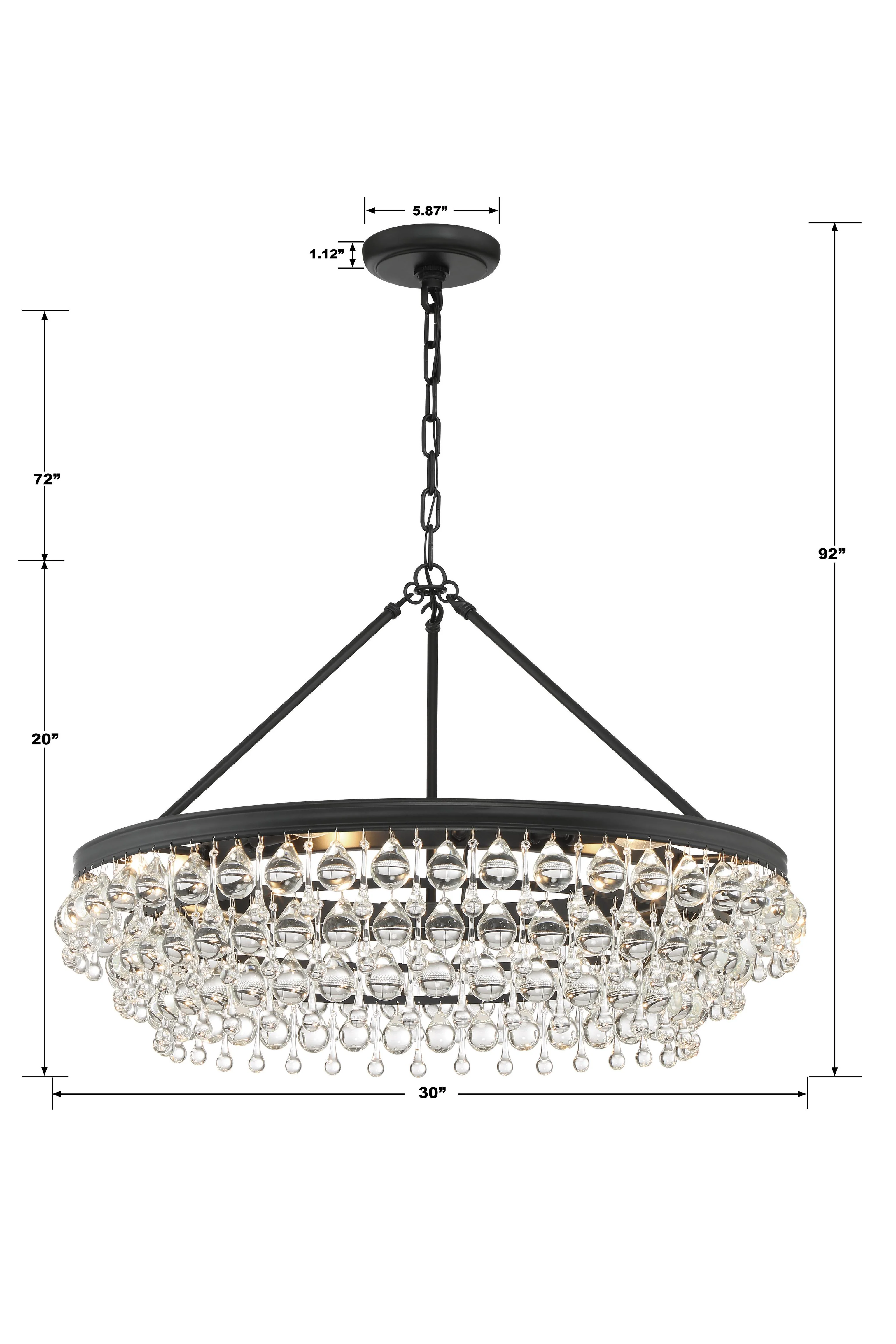 Crystorama Calypso 30'' Crystal Teardrop Matte Black Chandelier - Image 6