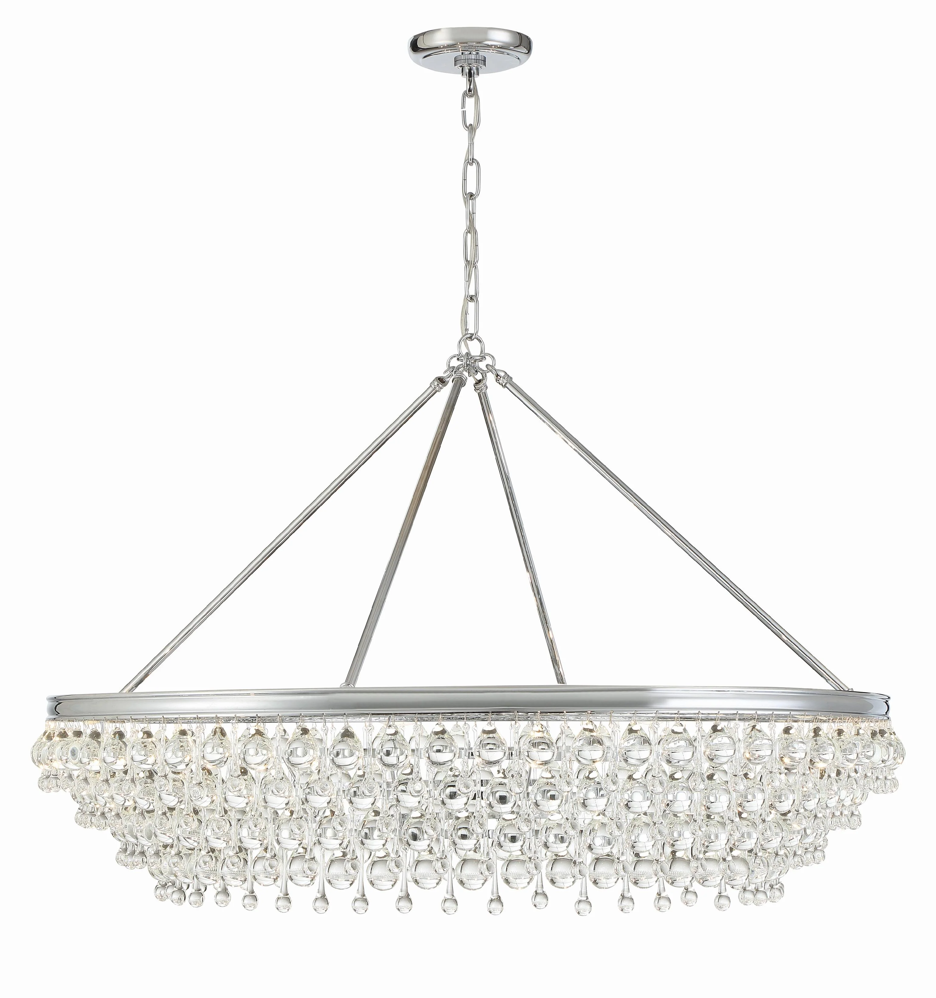Crystorama Calypso 40'' Crystal Teardrop Polished Chrome Chandelier - Image 4