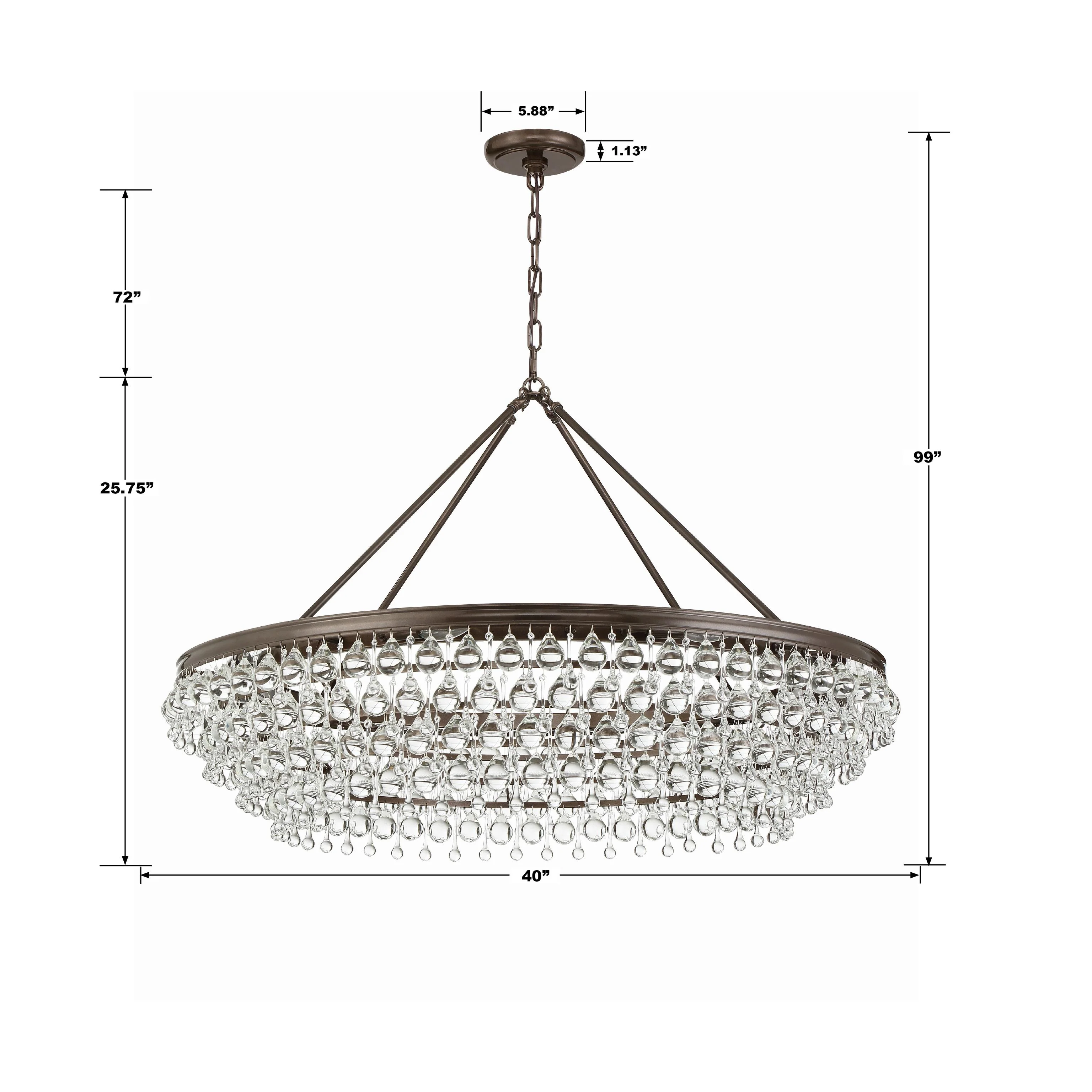 Crystorama Calypso 40'' Crystal Teardrop Vibrant Bronze Chandelier - Image 5