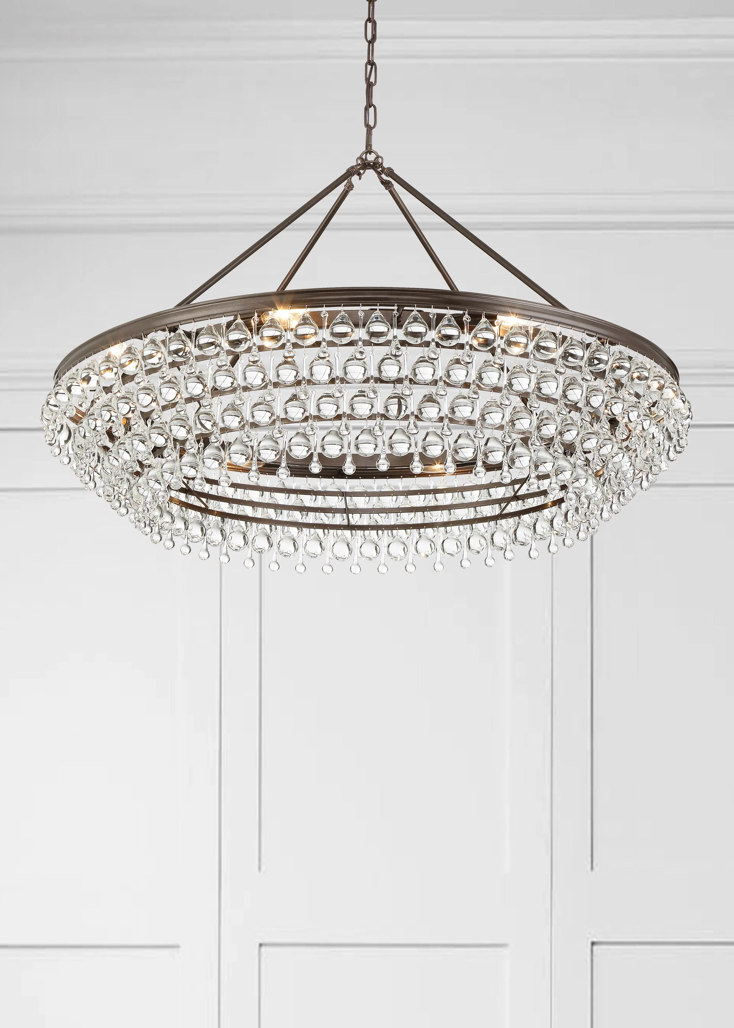 Crystorama Calypso 40'' Crystal Teardrop Vibrant Bronze Chandelier - Image 6