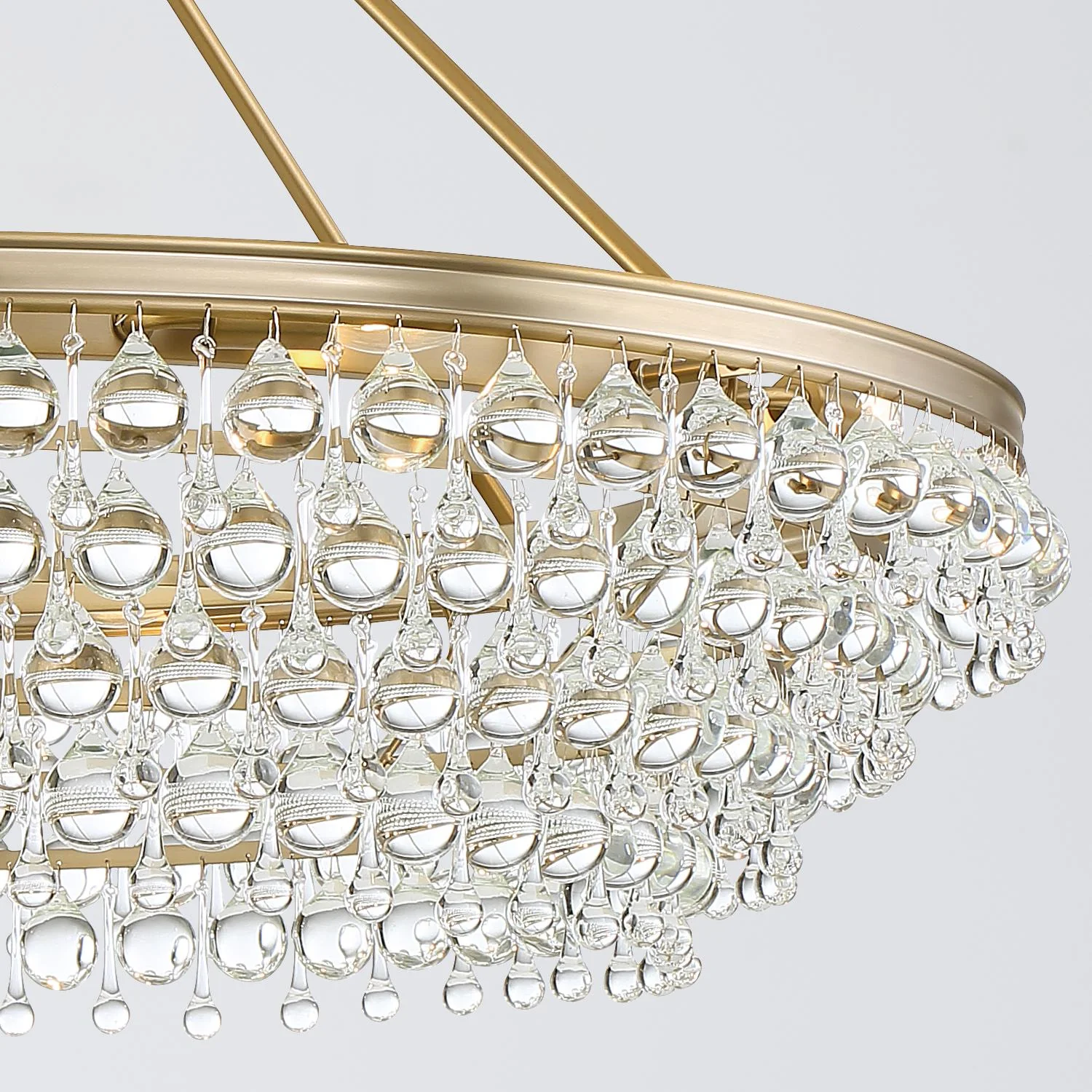 Crystorama Calypso 40'' Crystal Teardrop Vibrant Gold Chandelier - Image 4