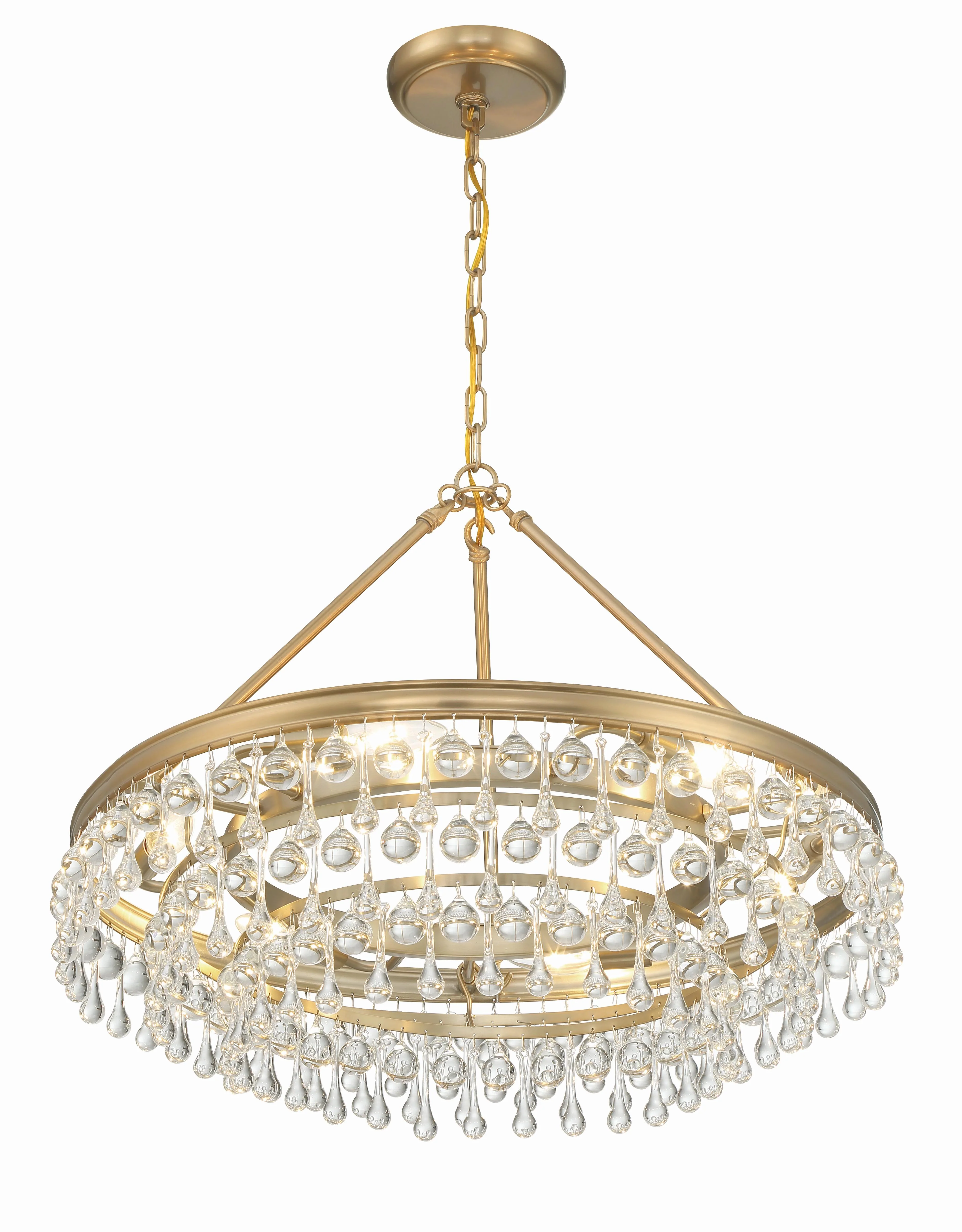 Crystorama Calypso 6 Light Vibrant Gold Chandelier - Image 4