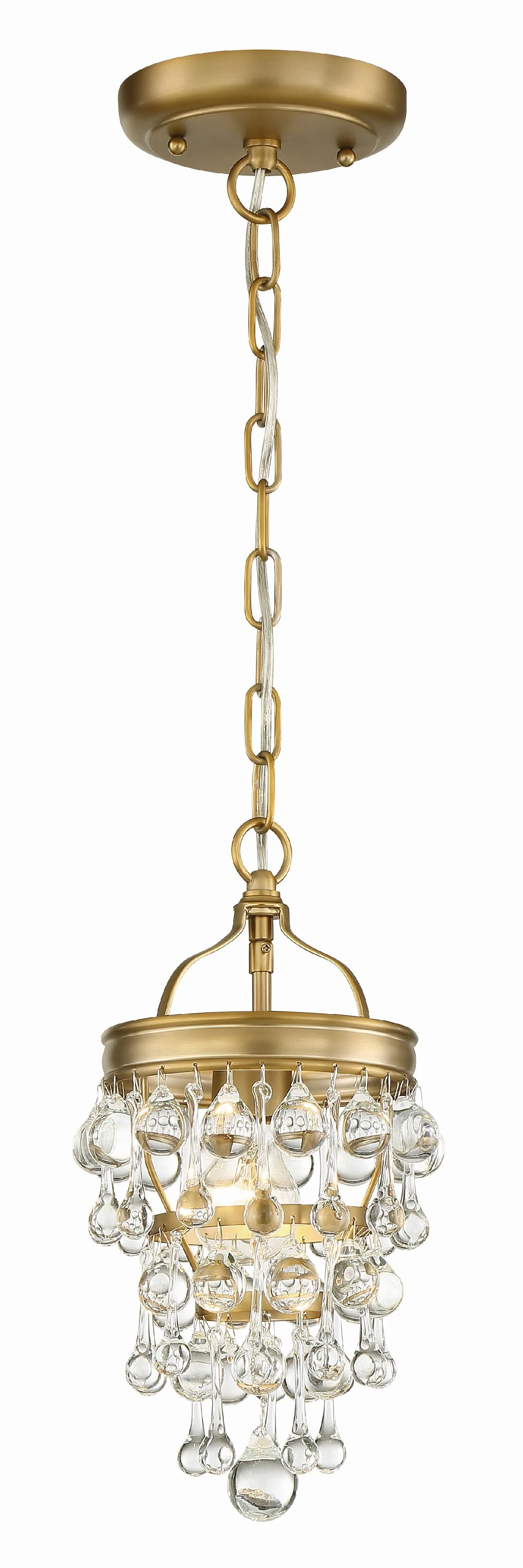 Crystorama Calypso 7.25'' Crystal Teardrop Vibrant Gold Chandelier