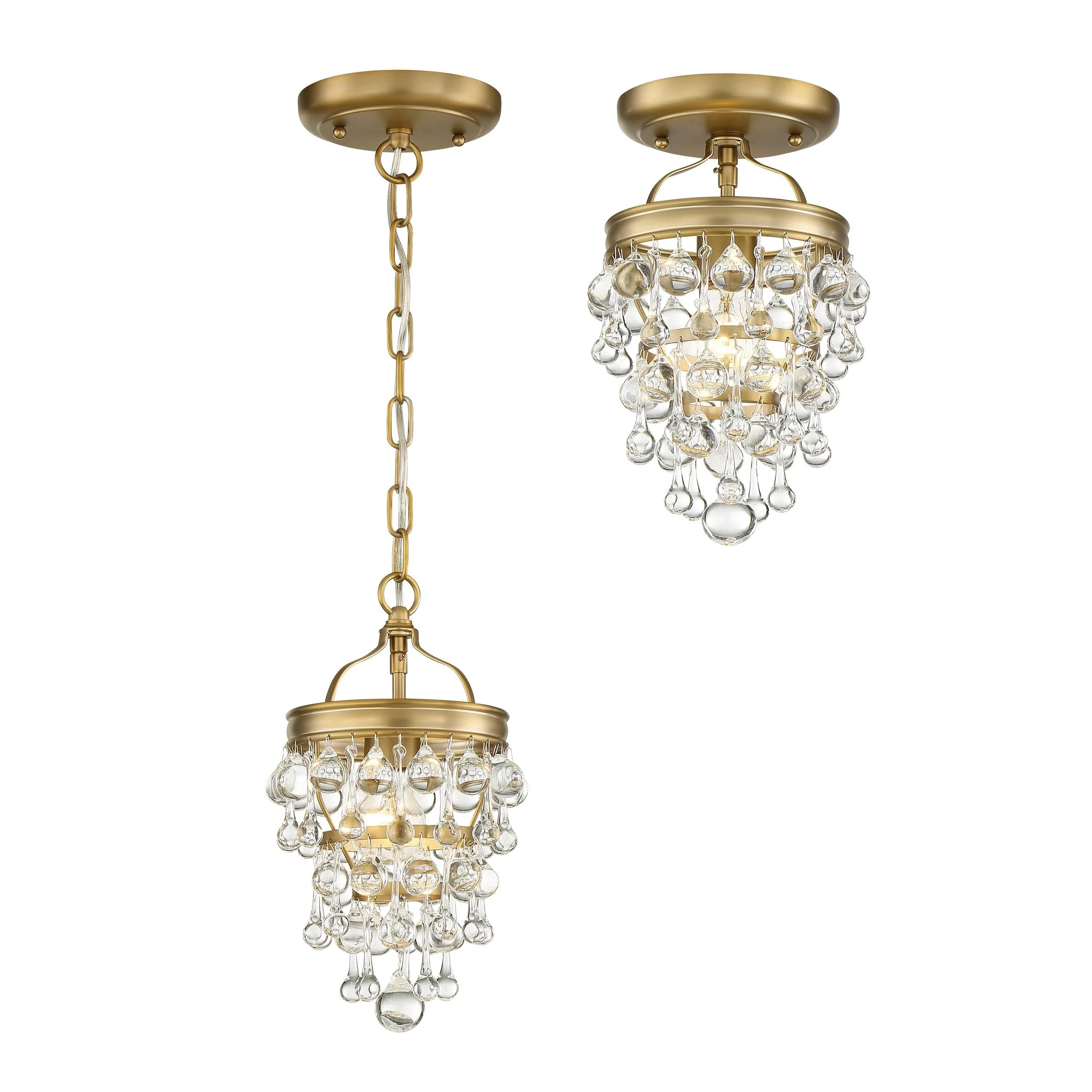 Crystorama Calypso 7.25'' Crystal Teardrop Vibrant Gold Chandelier - Image 2