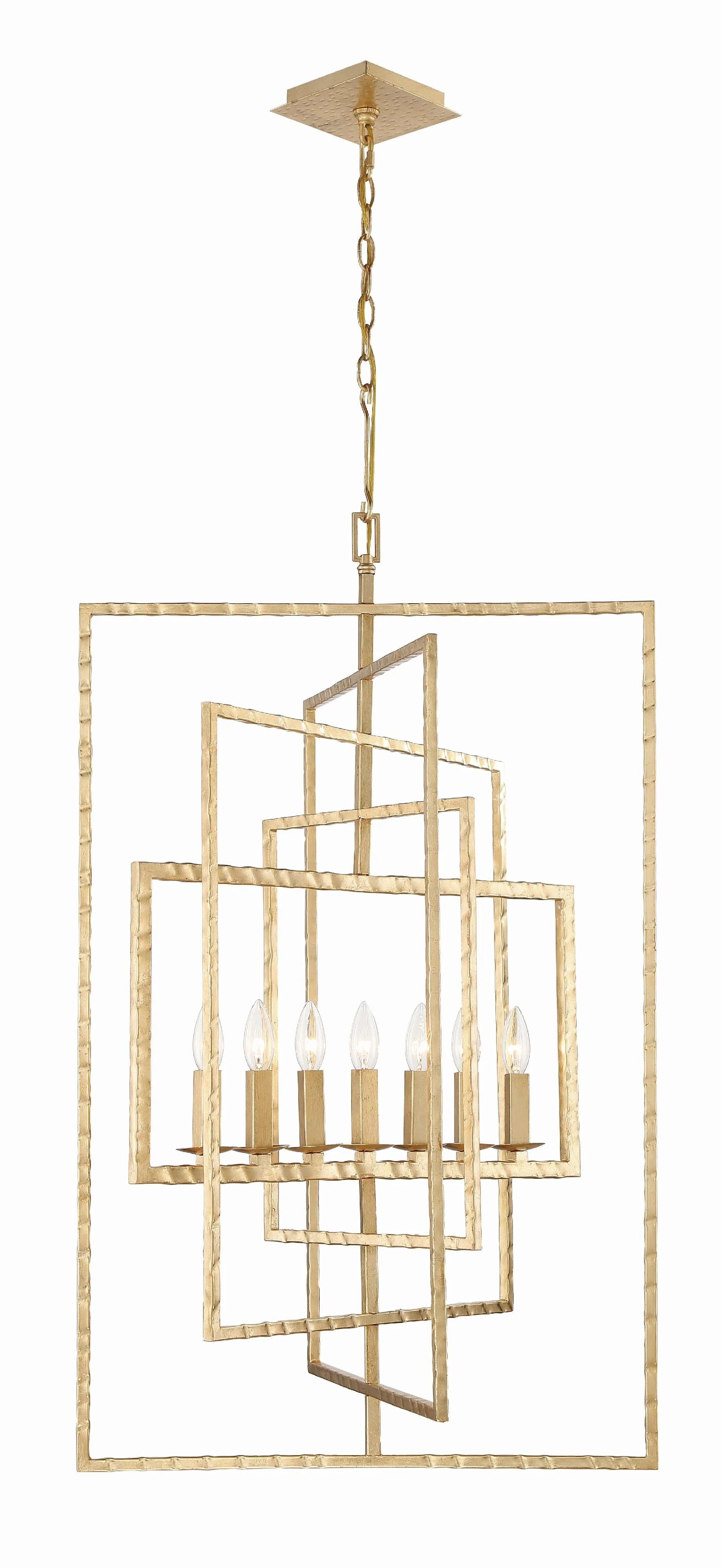 Crystorama Capri 7 Light Antique Gold Lantern Chandelier - Image 5