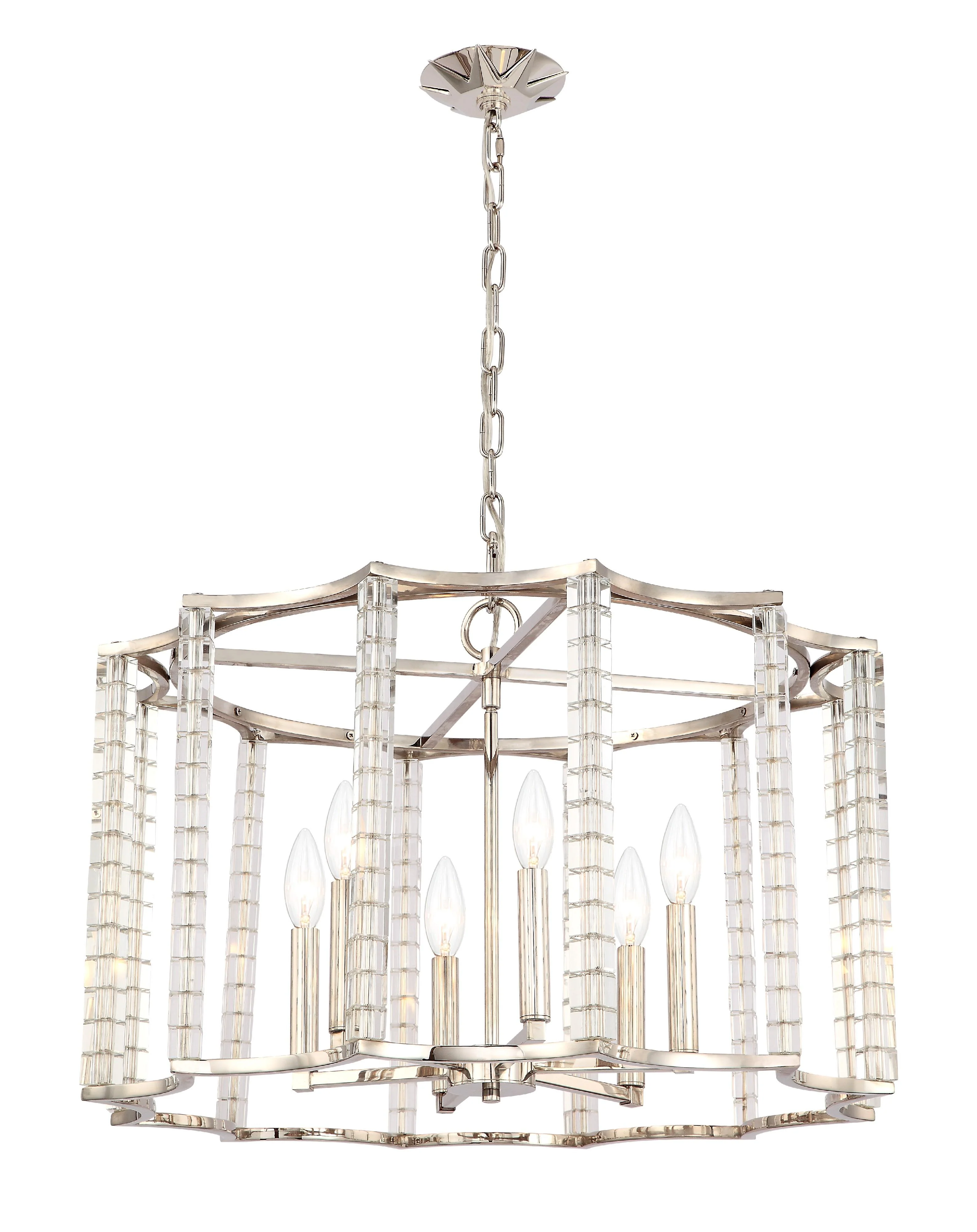 Crystorama Carson 28'' Polished Nickel Chandelier
