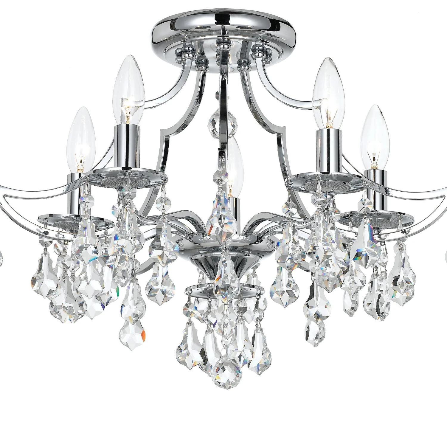 Crystorama Cedar 18.5'' Polished Chrome Semi Flush Mount - Image 4