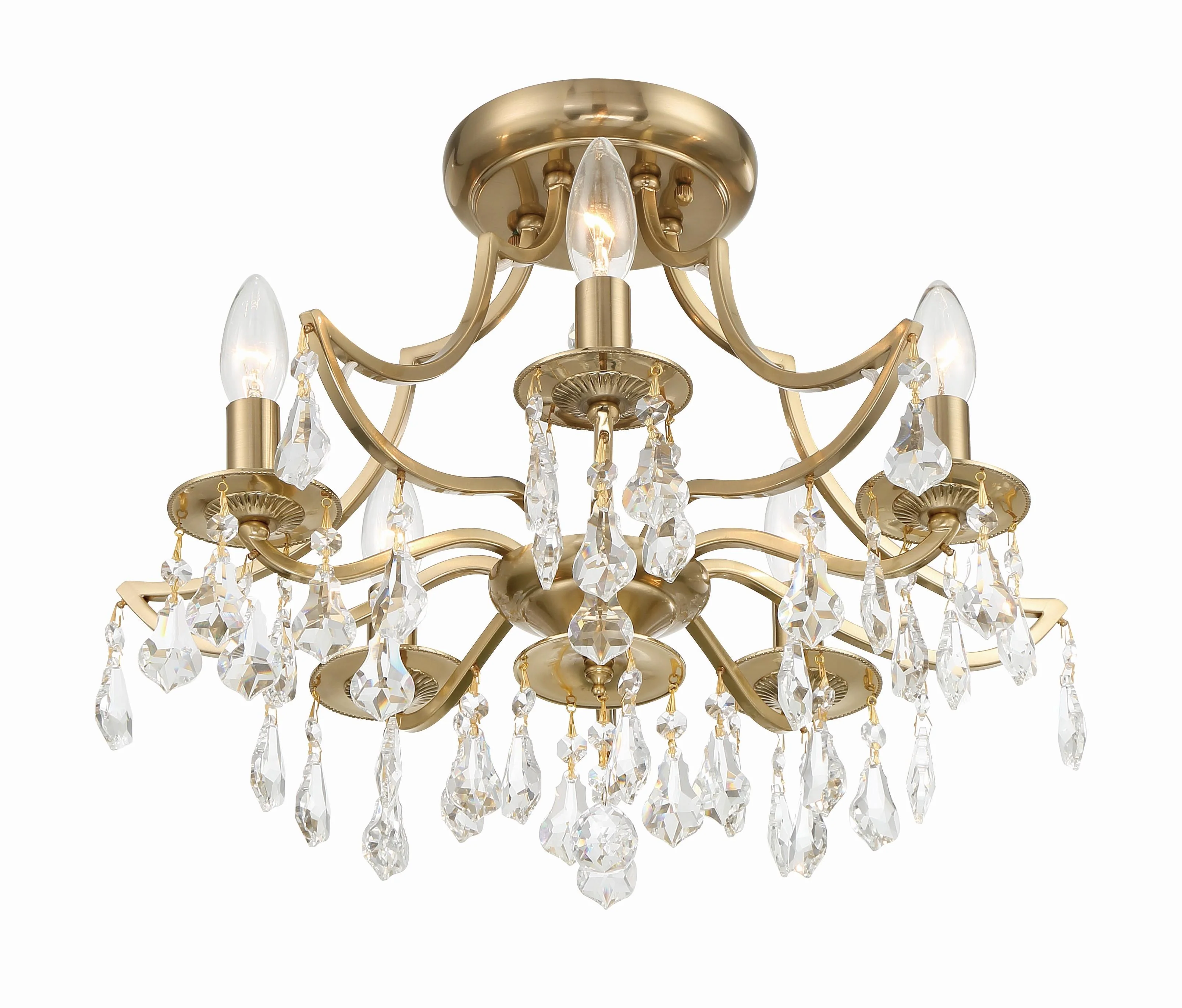 Crystorama Cedar 18.5'' Vibrant Gold Semi Flush Mount - Image 2