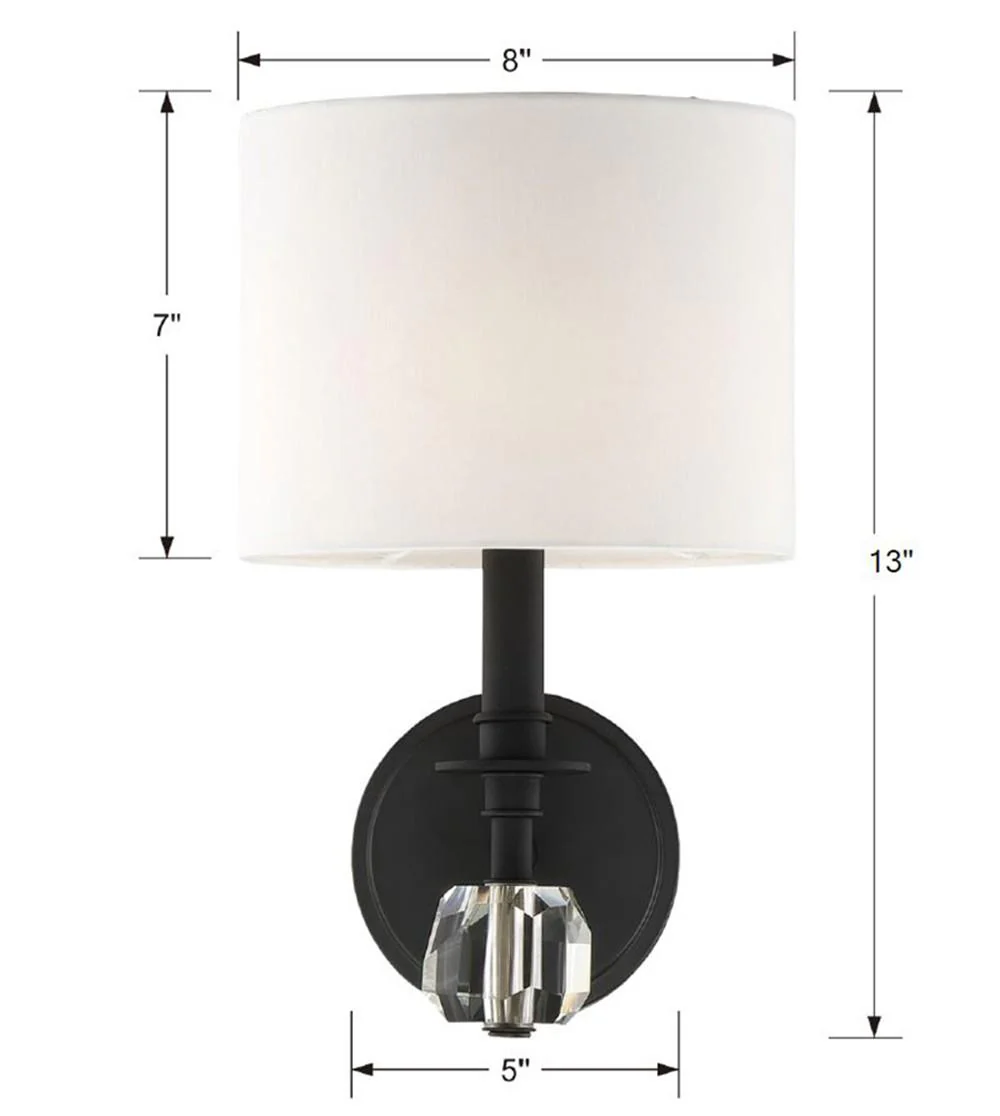 Crystorama Chimes 8'' Black Forged Sconce - Image 3