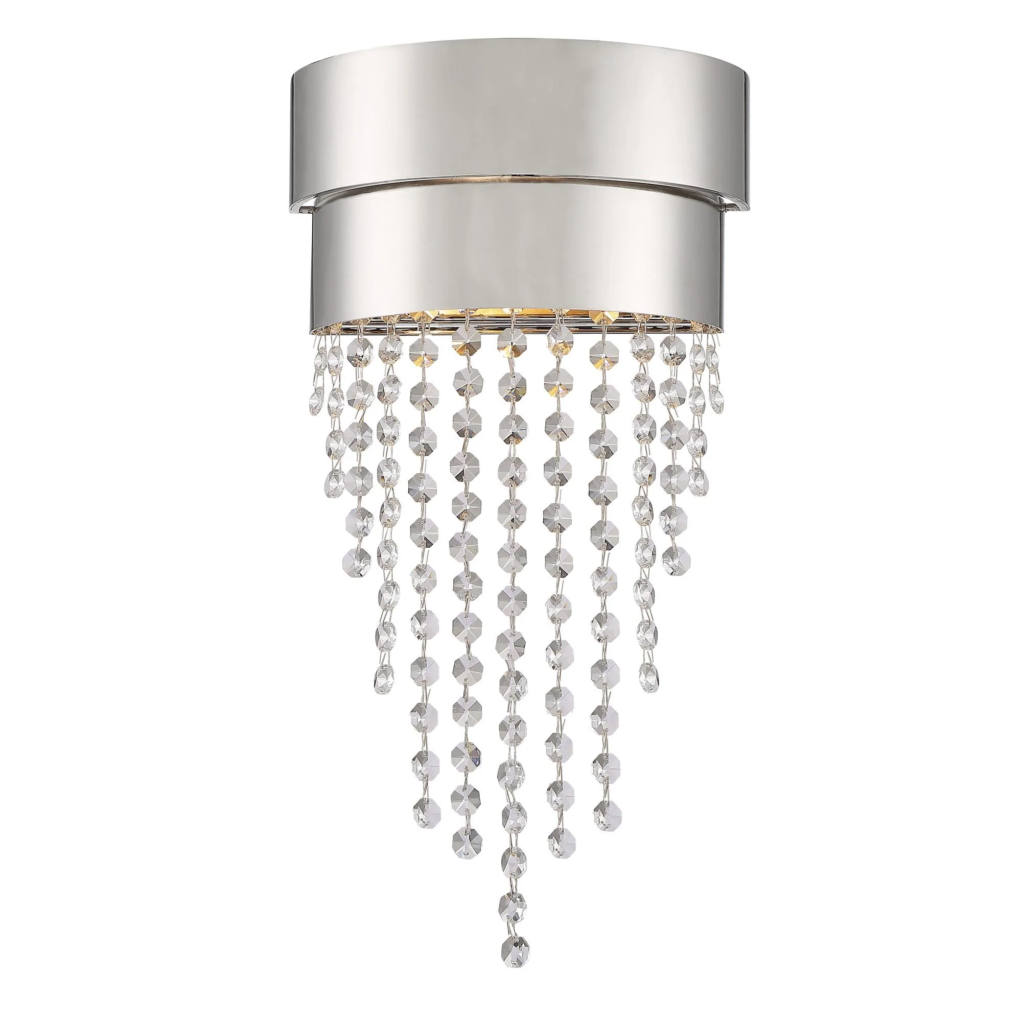 Crystorama Clarksen 9'' Polished Nickel Sconce