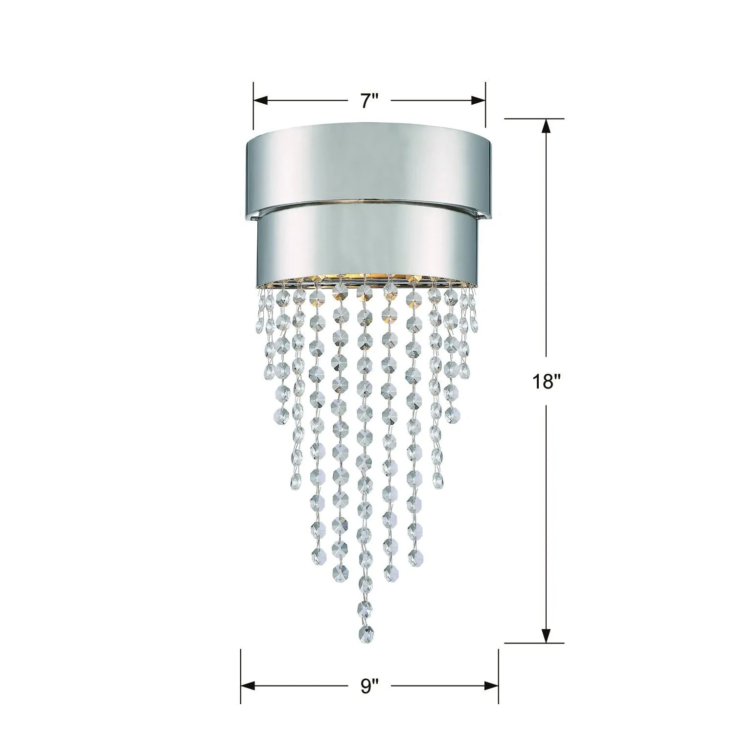 Crystorama Clarksen 9'' Polished Nickel Sconce - Image 2