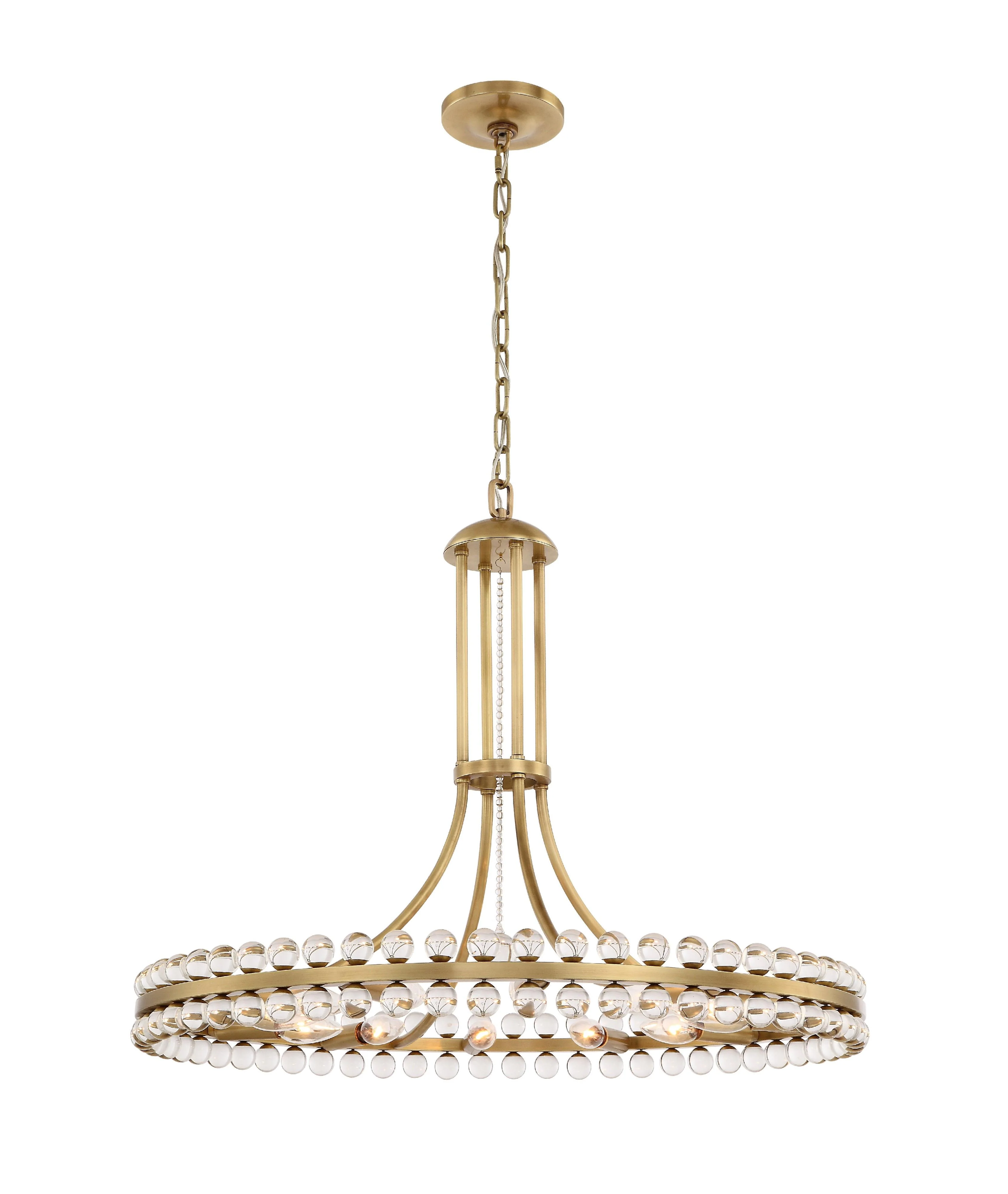 Crystorama Clover 28.75'' Aged Brass Chandelier