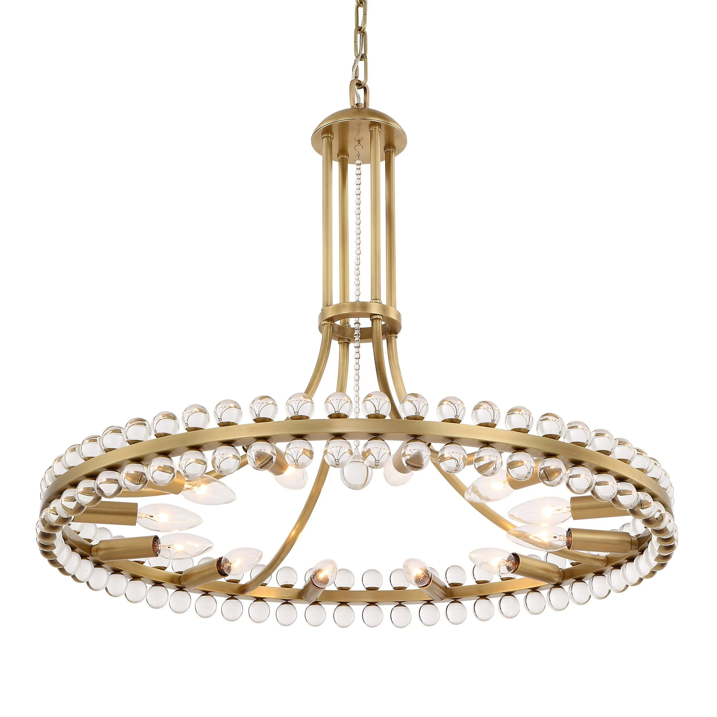 Crystorama Clover 28.75'' Aged Brass Chandelier - Image 4