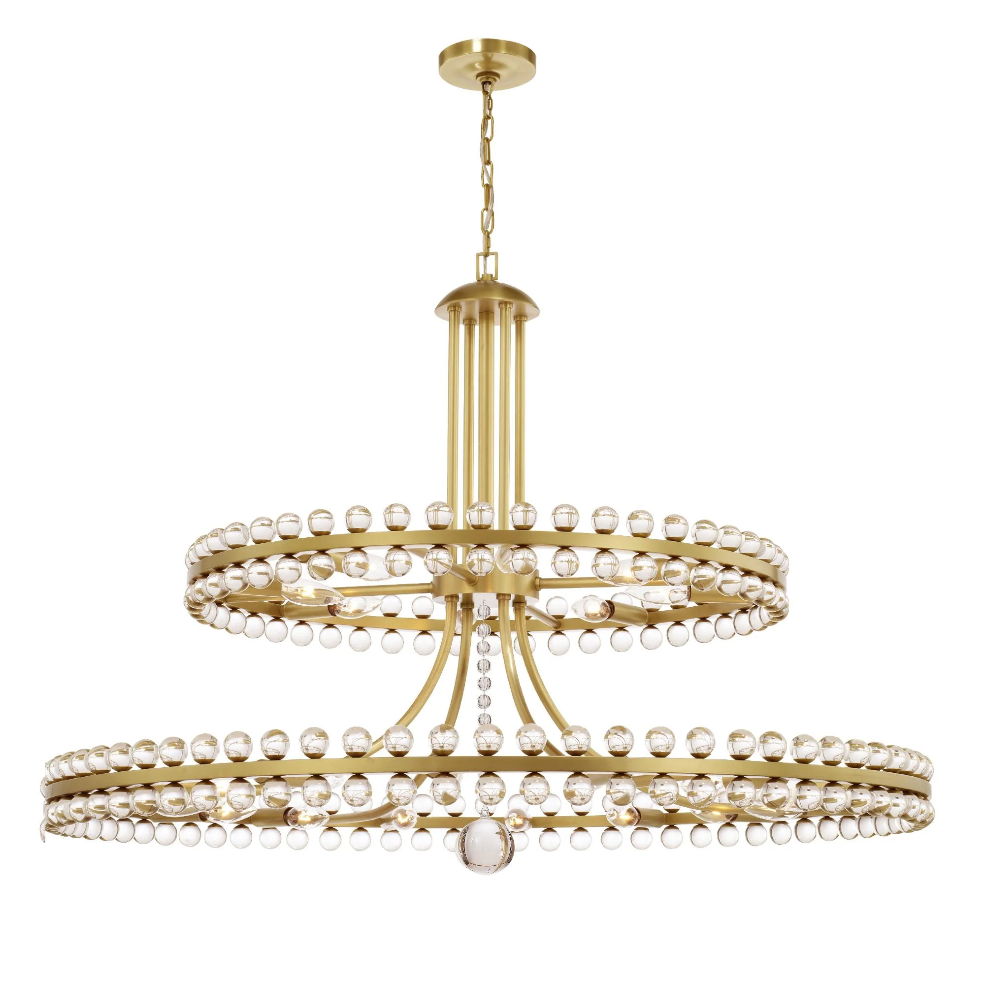 Crystorama Clover 39.25'' Aged Brass Chandelier