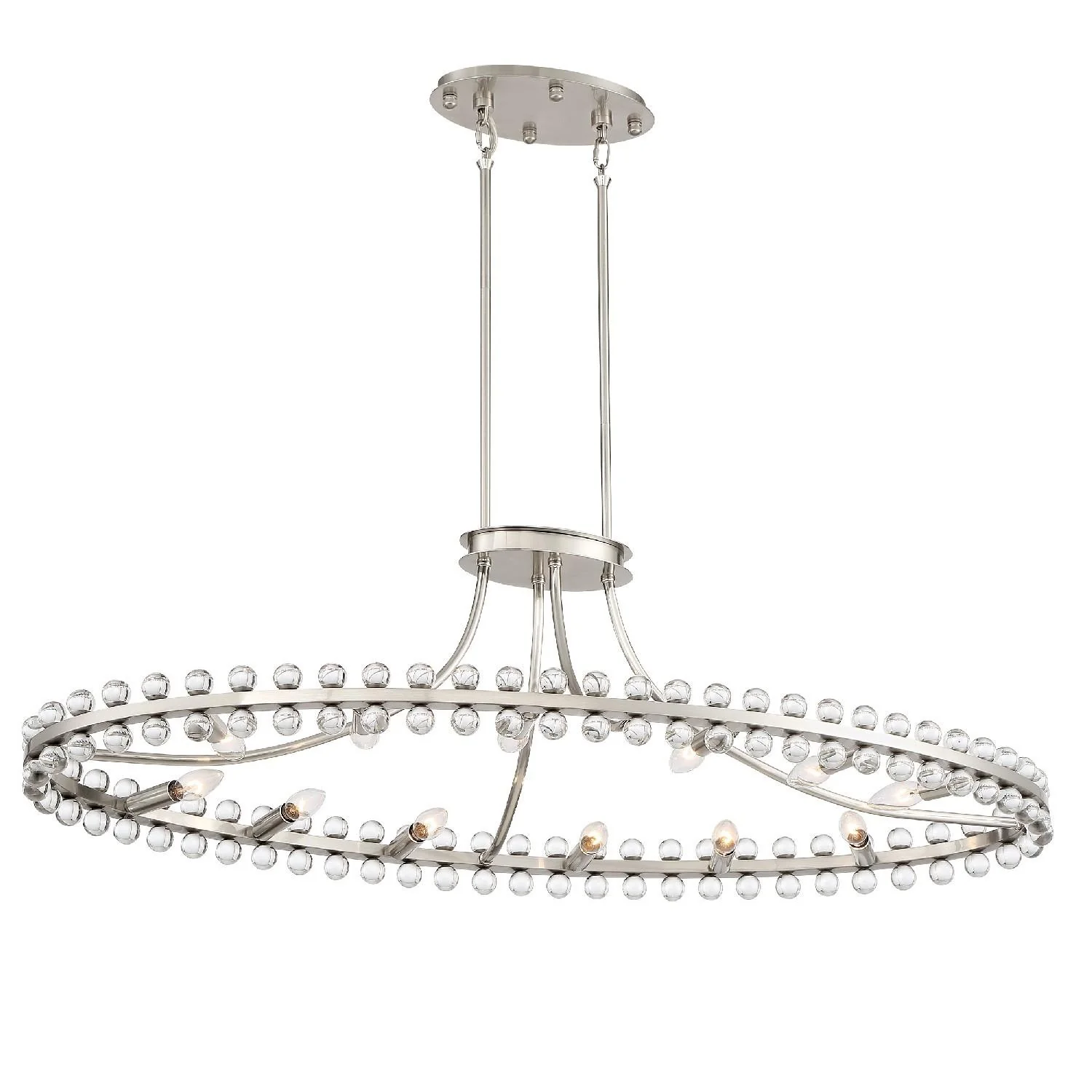 Crystorama Clover 45'' Brushed Nickel Oval Chandelier - Image 2