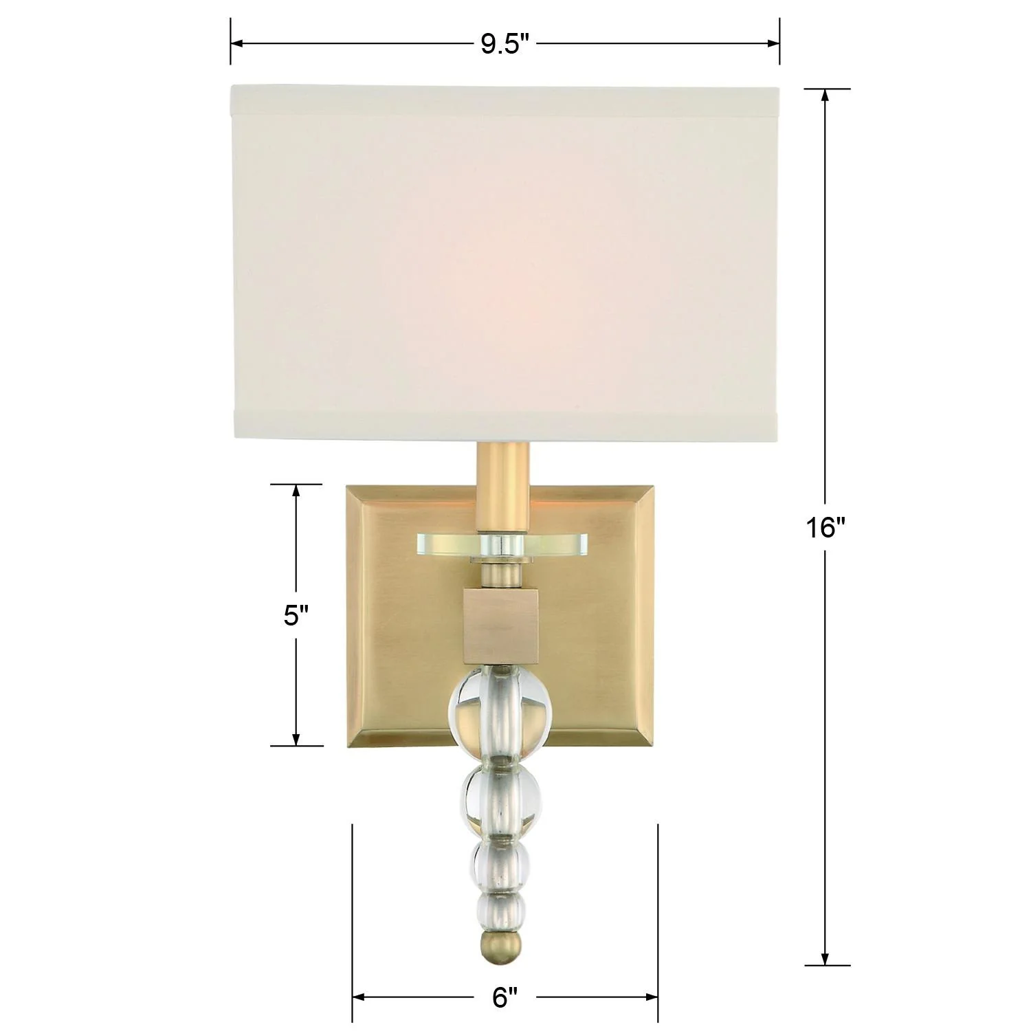 Crystorama Clover 9.5'' Aged Brass Sconce - Image 6