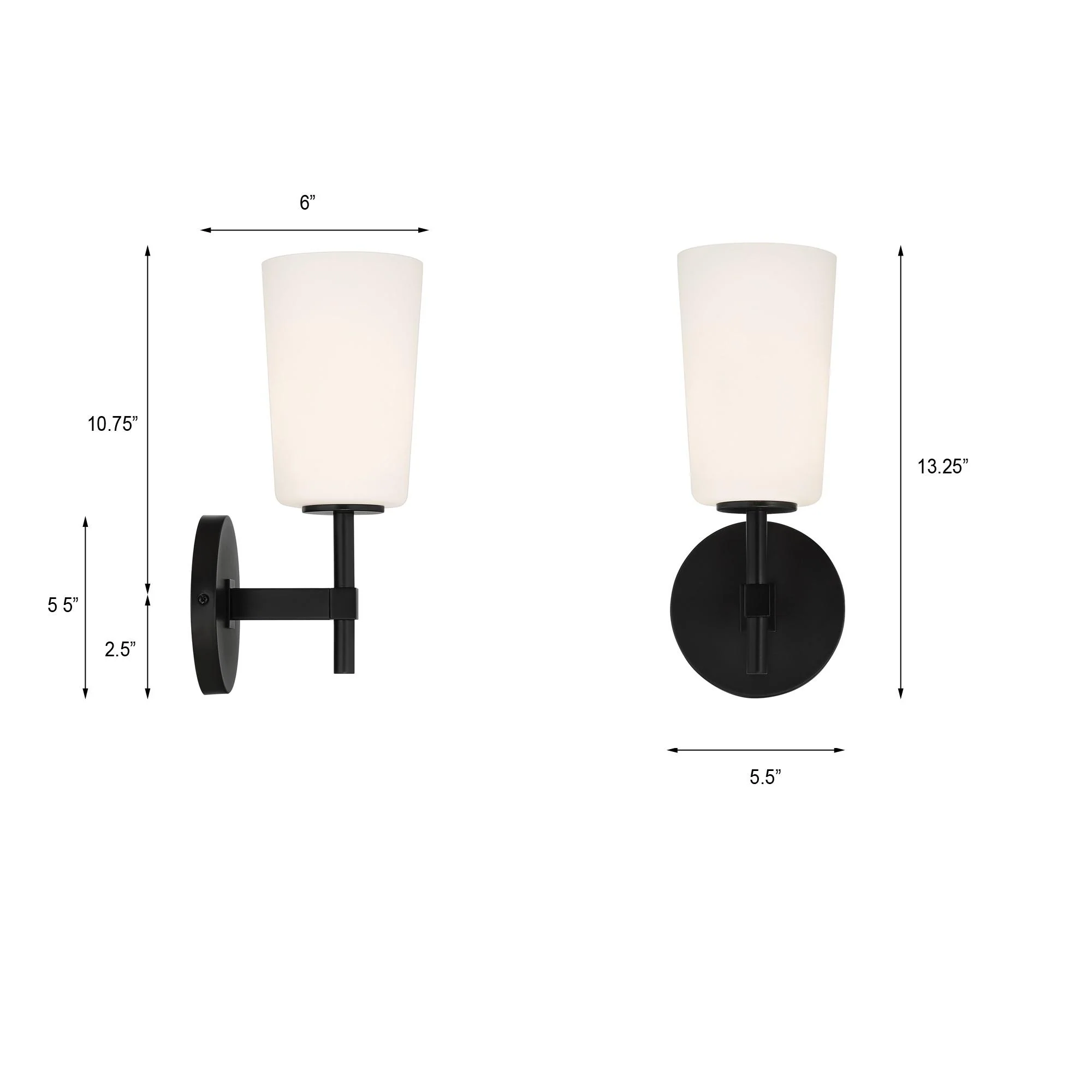 Crystorama Colton 5.5'' Black Sconce - Image 6