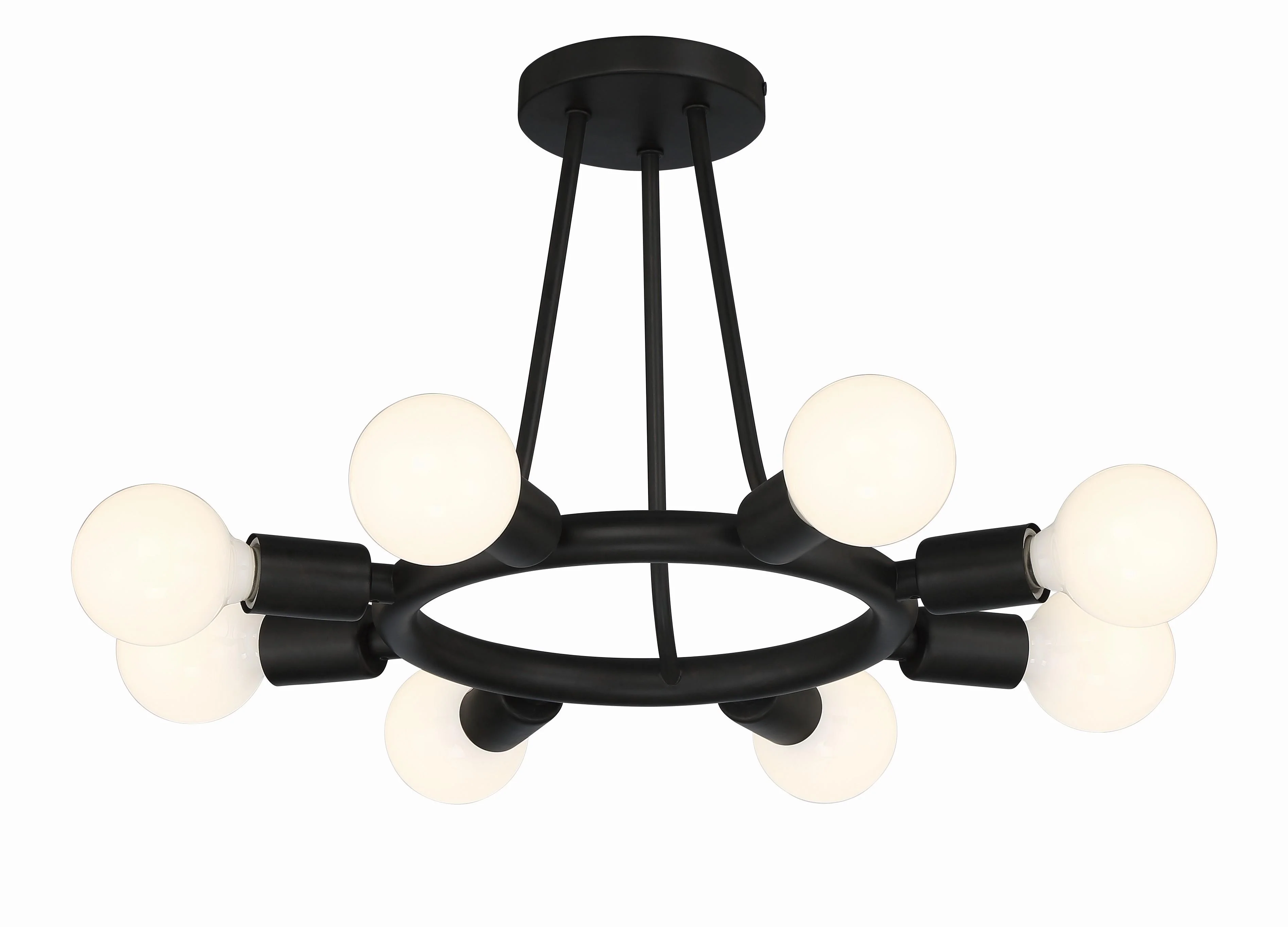 Crystorama Dakota 15'' Black Semi Flush Mount - Image 4