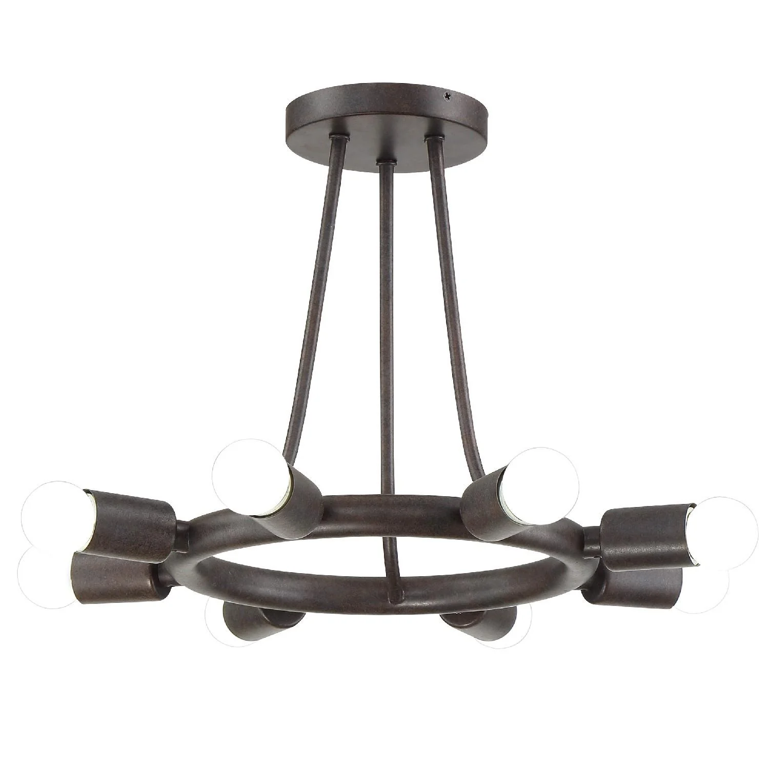 Crystorama Dakota 15'' Charcoal Bronze Semi Flush Mount