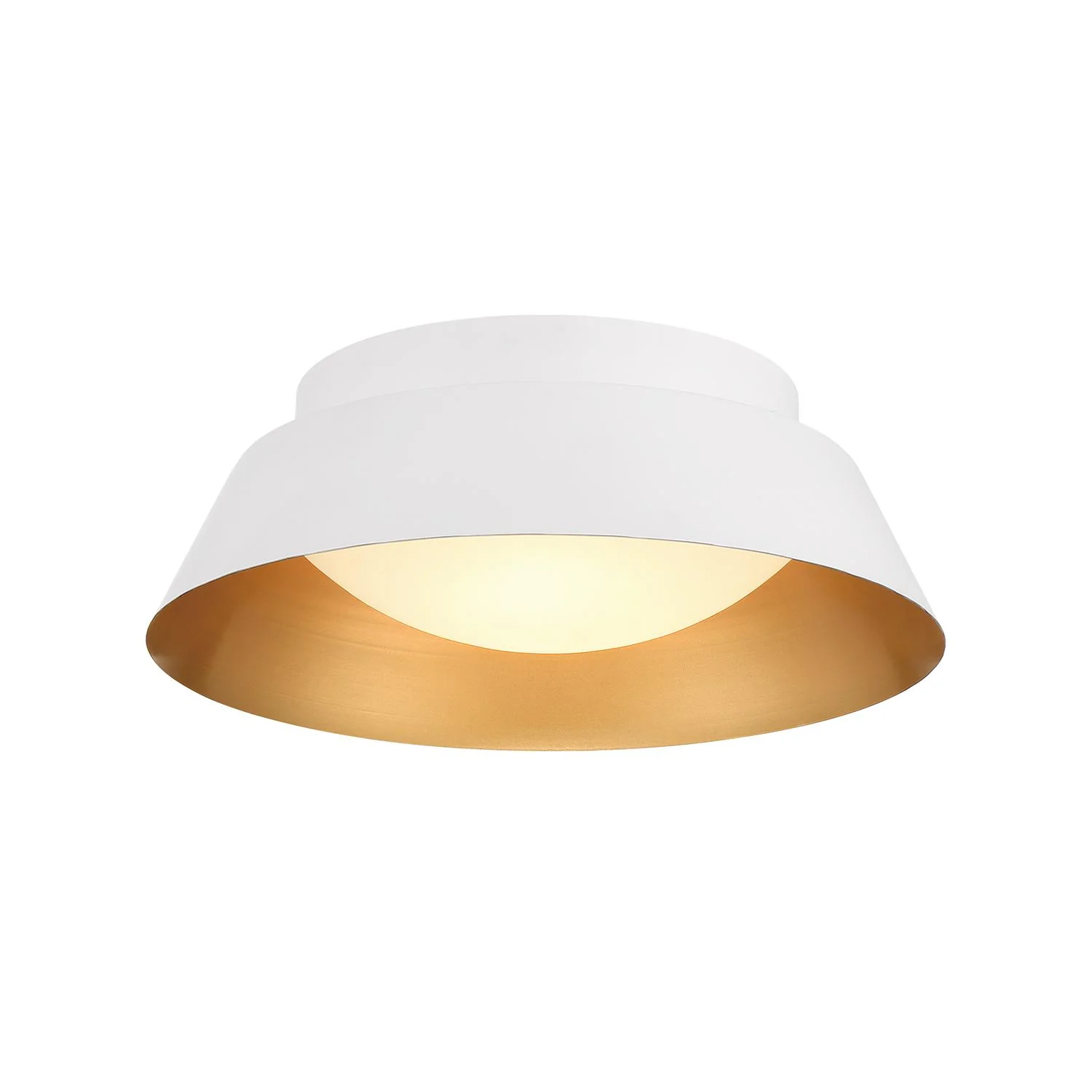 Crystorama Donoven 15'' Led White + Gold Flush Mount