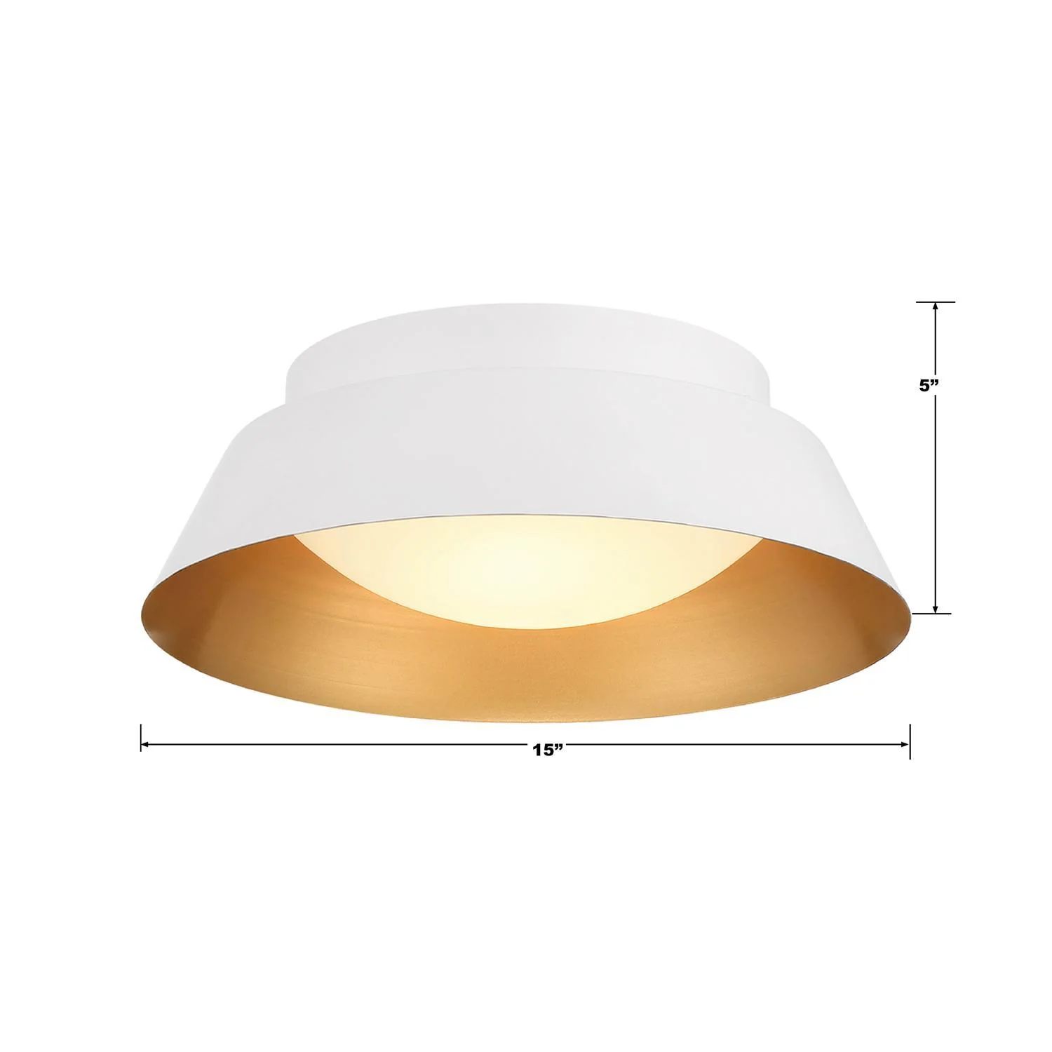 Crystorama Donoven 15'' Led White + Gold Flush Mount - Image 6