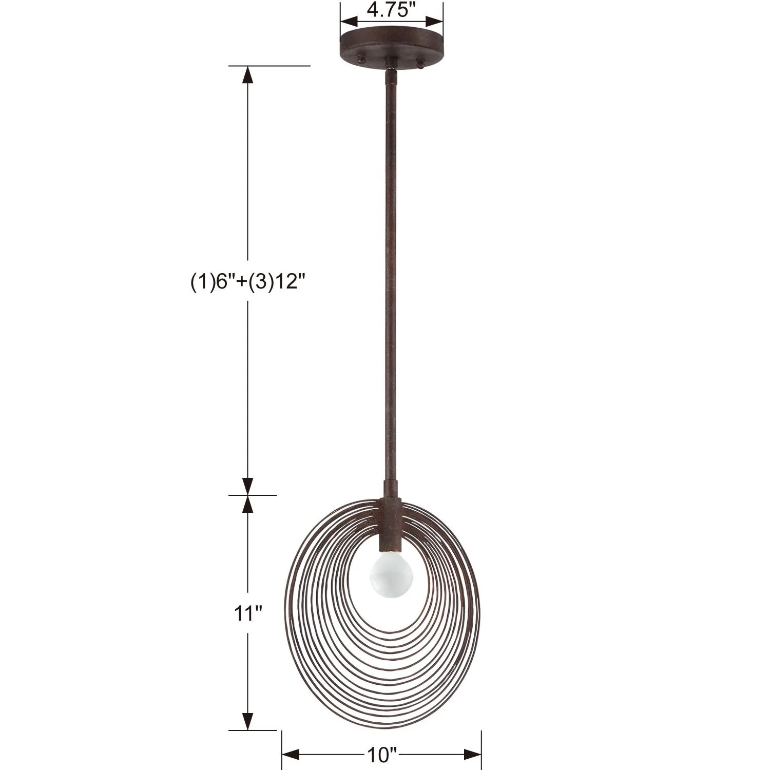 Crystorama Doral 10'' Forged Bronze Pendant - Image 2