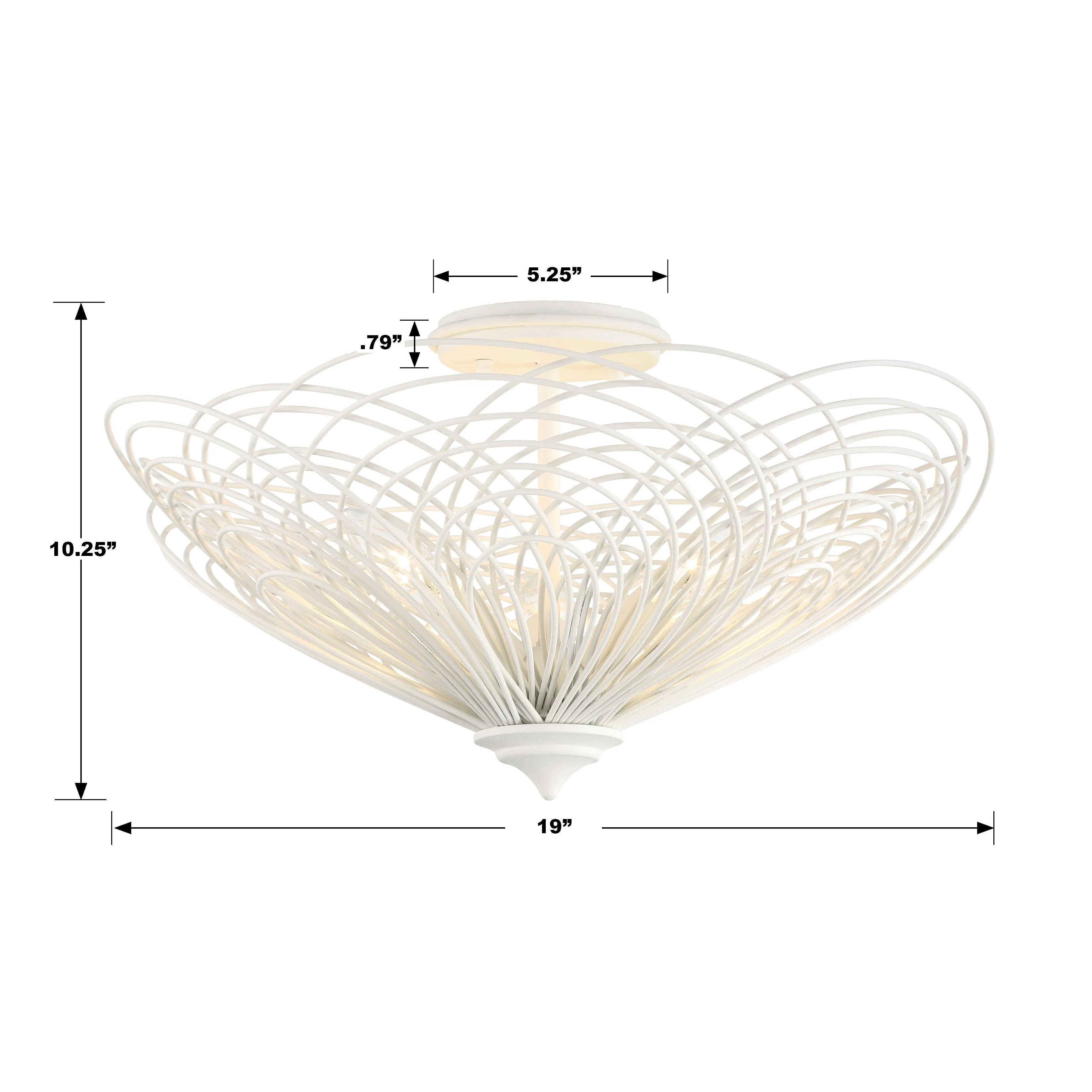 Crystorama Doral 19'' Matte White Semi Flush Mount - Image 2
