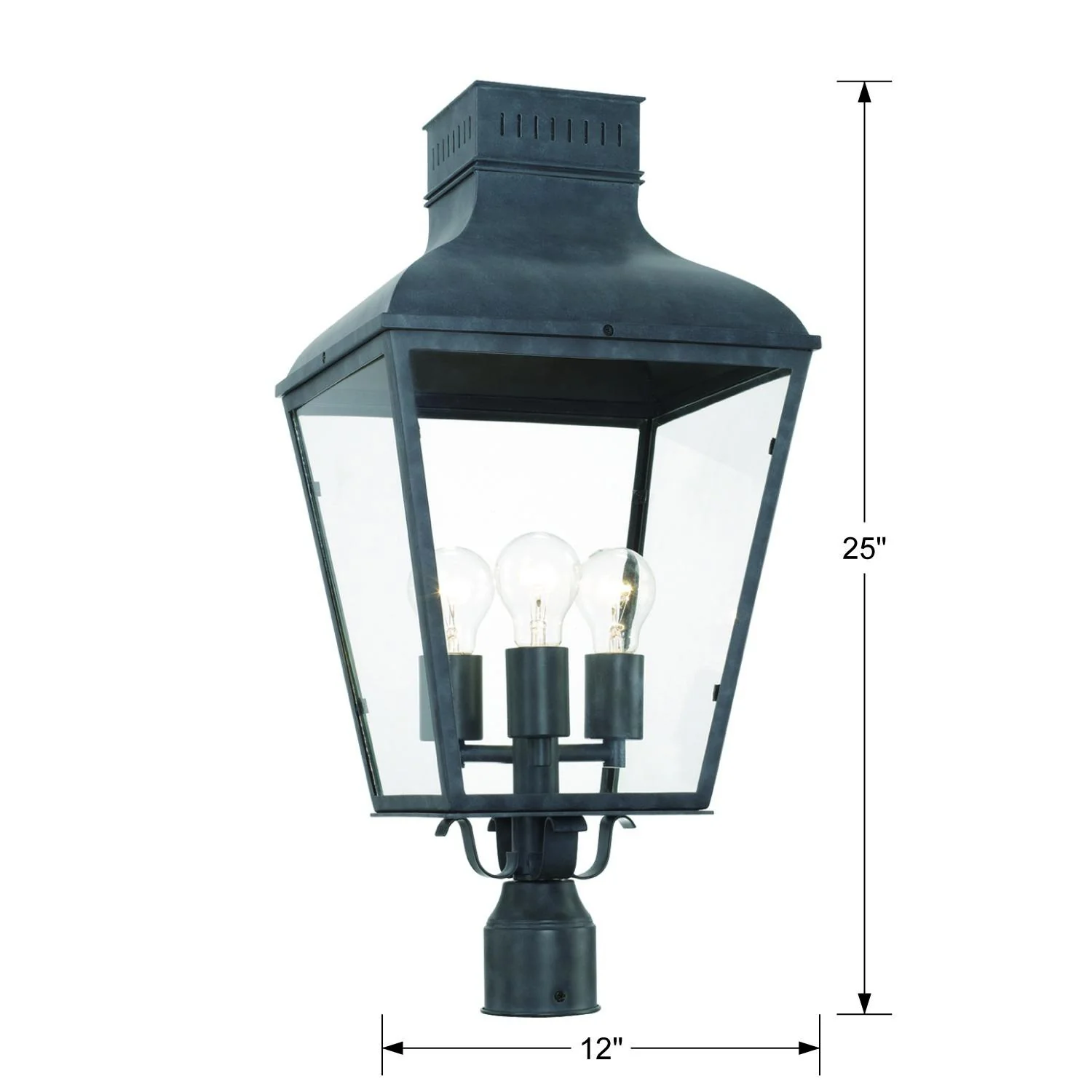 Crystorama Dumont 12'' Graphite Outdoor Post - Image 7