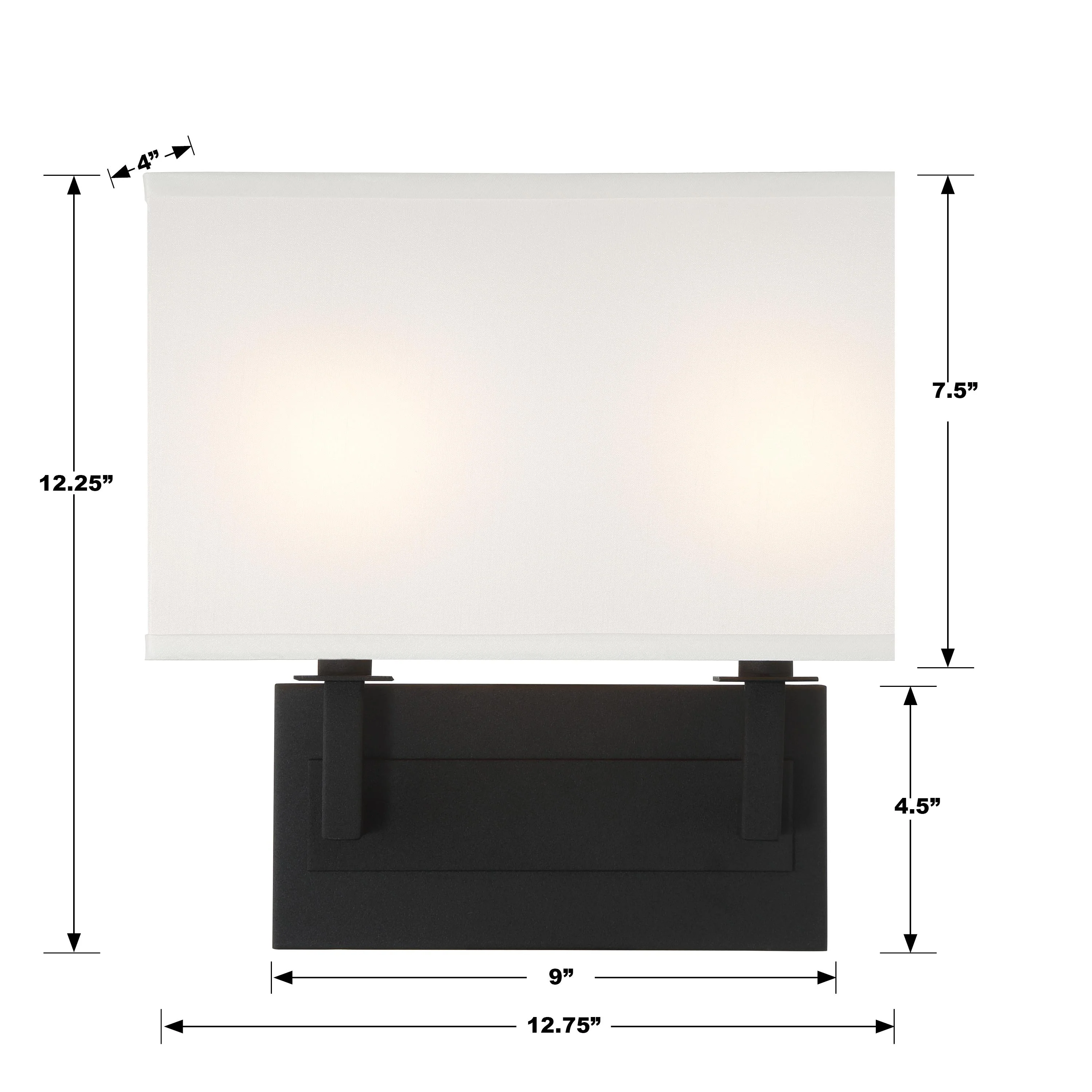 Crystorama Durham 12.75'' Black Forged Sconce - Image 3