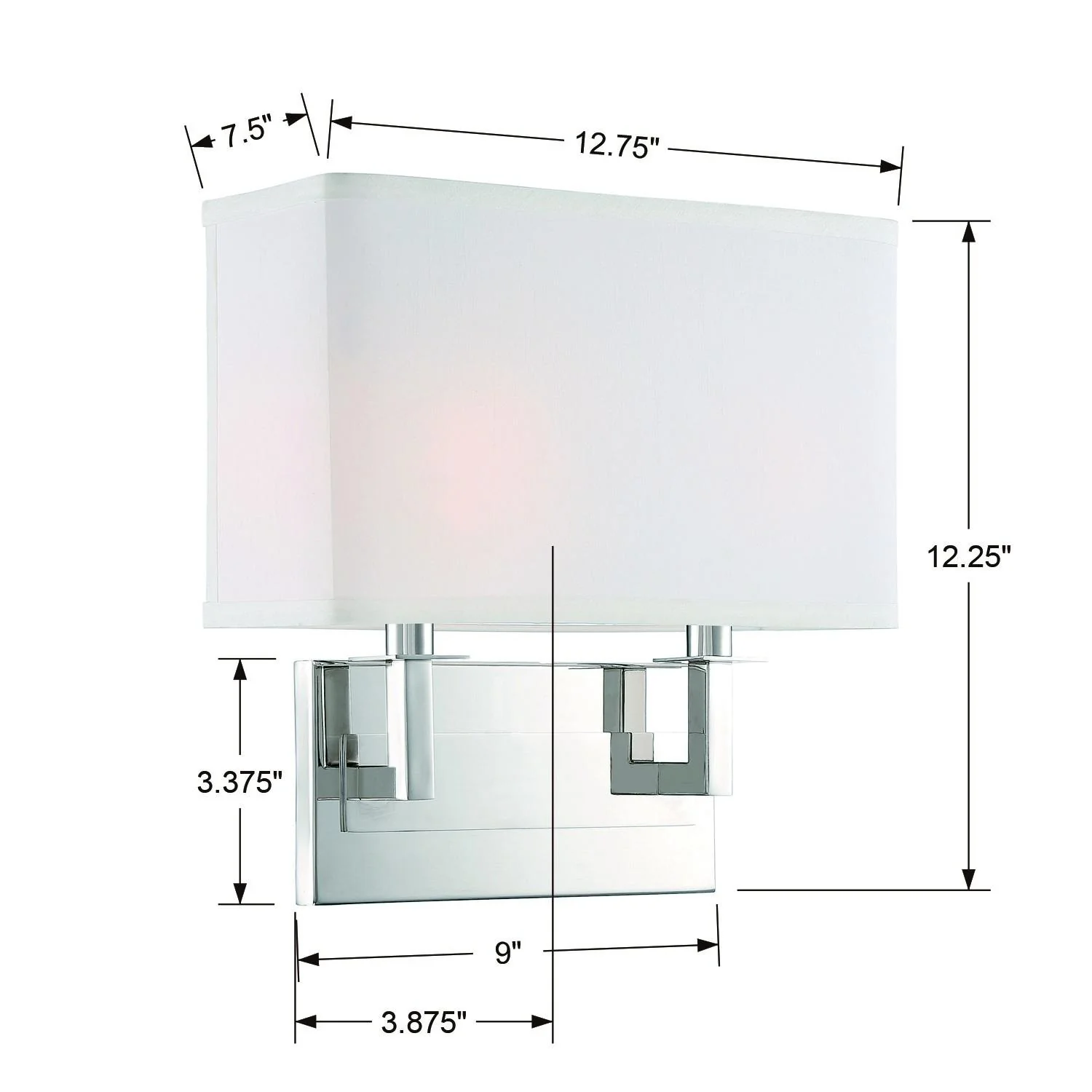 Crystorama Durham 12.75'' Polished Nickel Sconce - Image 2