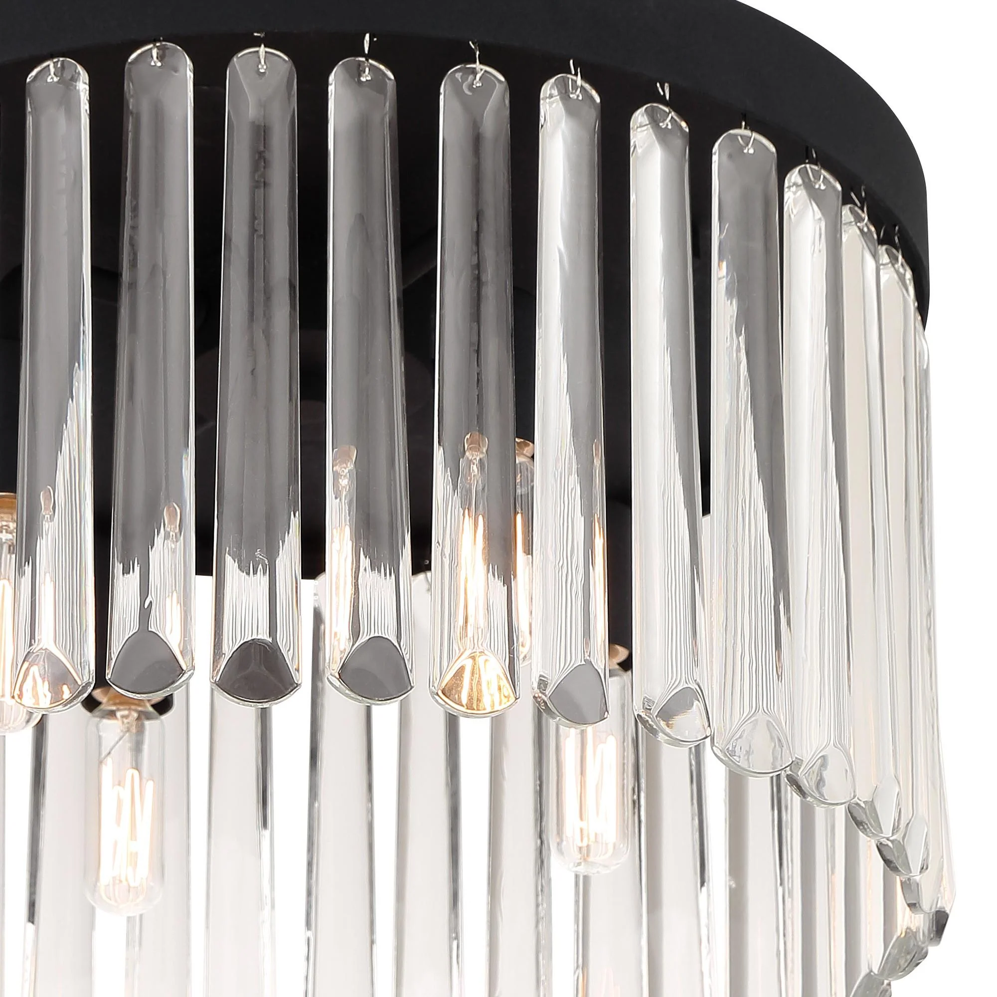 Crystorama Emory 15'' Black Forged Flush Mount - Image 2