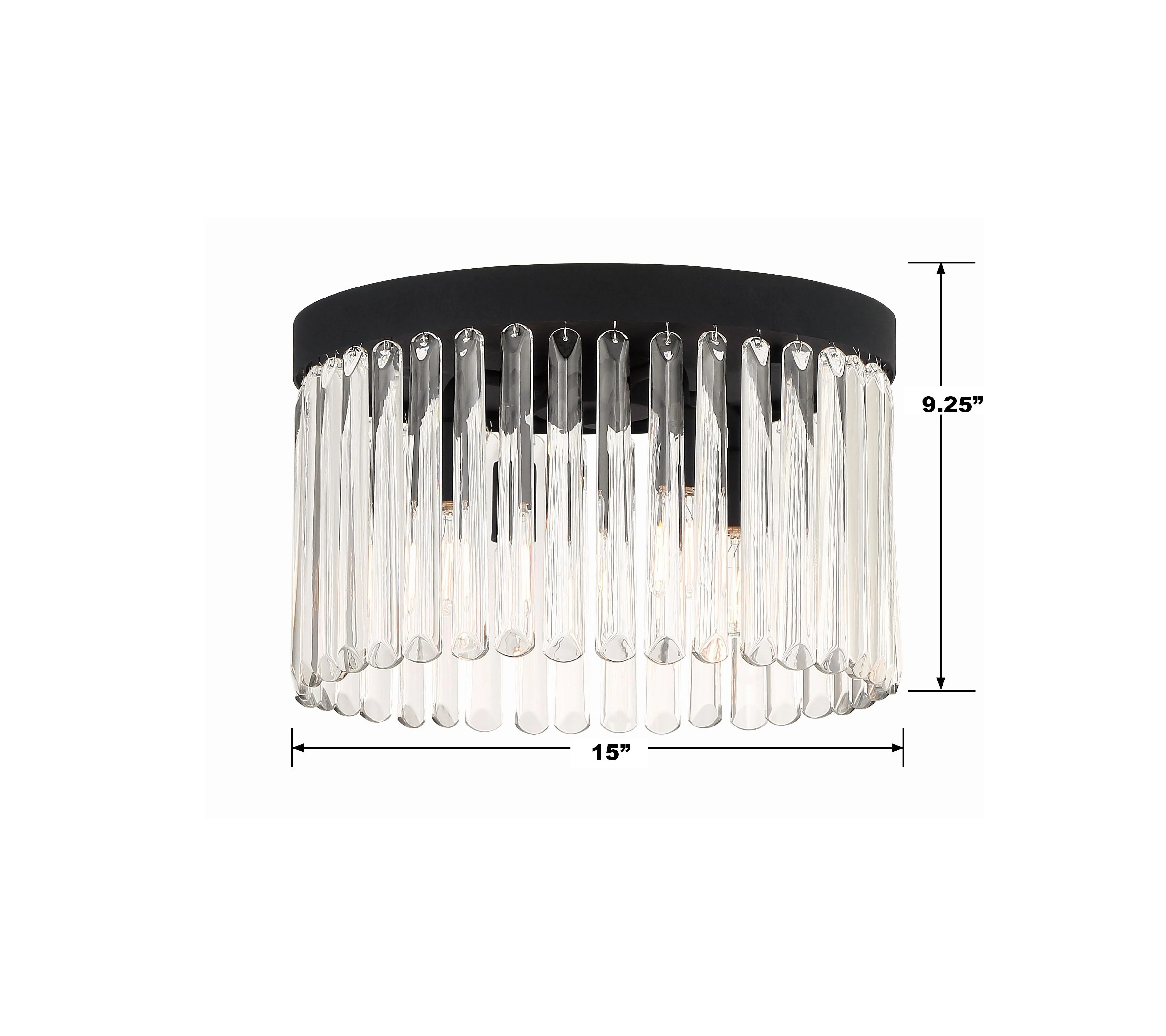 Crystorama Emory 15'' Black Forged Flush Mount - Image 6