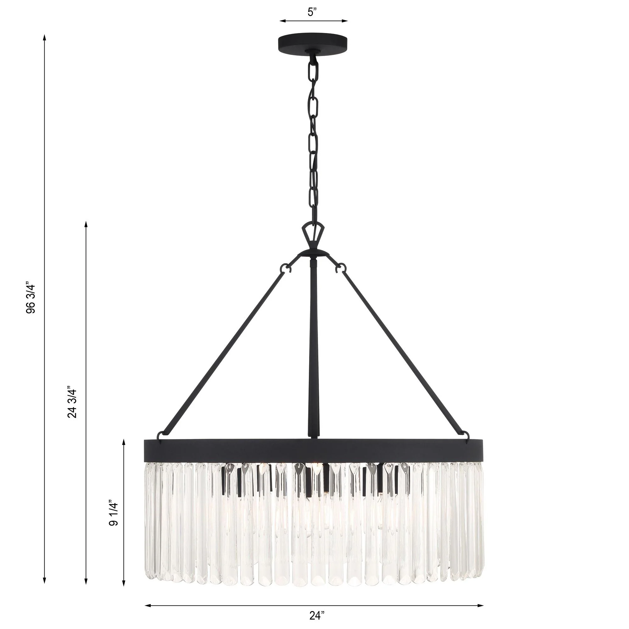 Crystorama Emory 24'' Black Forged Chandelier - Image 9