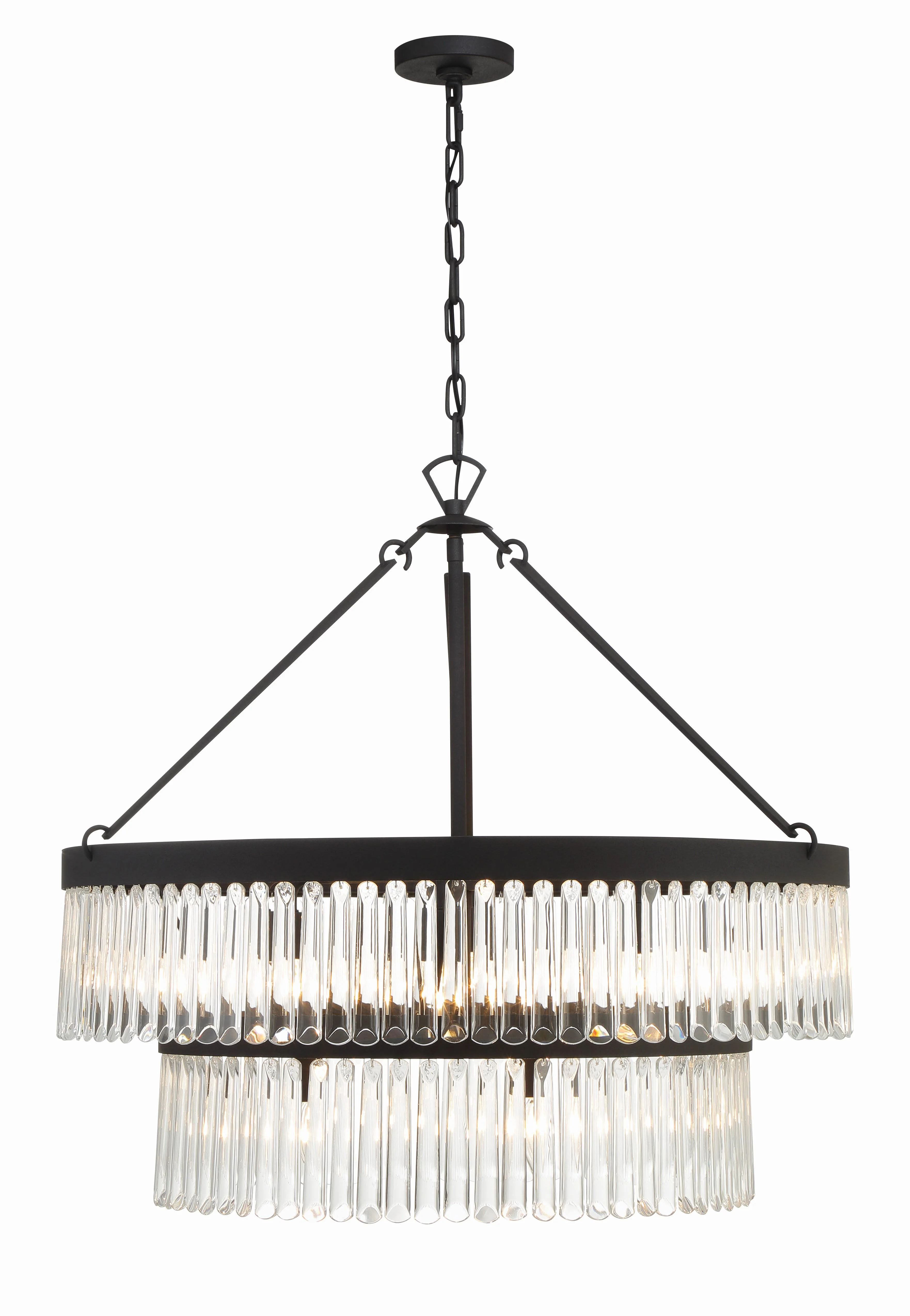Crystorama Emory 32'' Black Forged Chandelier - Image 3